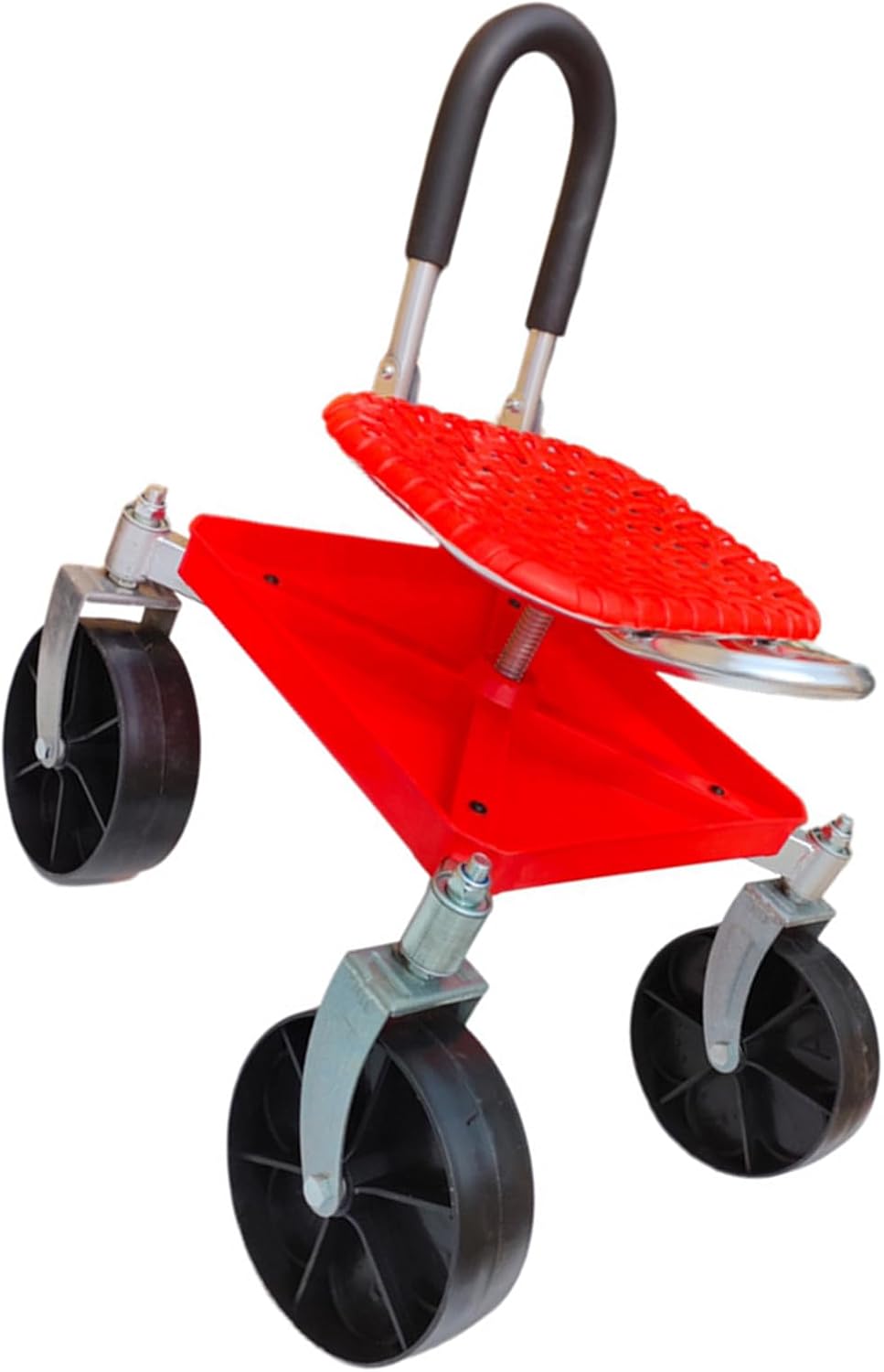 Mobile Task Seat Fashion Design Large Rotating Casters Ergonomic Gardening Chair with Tool Storage Area for Outdoor Adjustable Gardening Chair