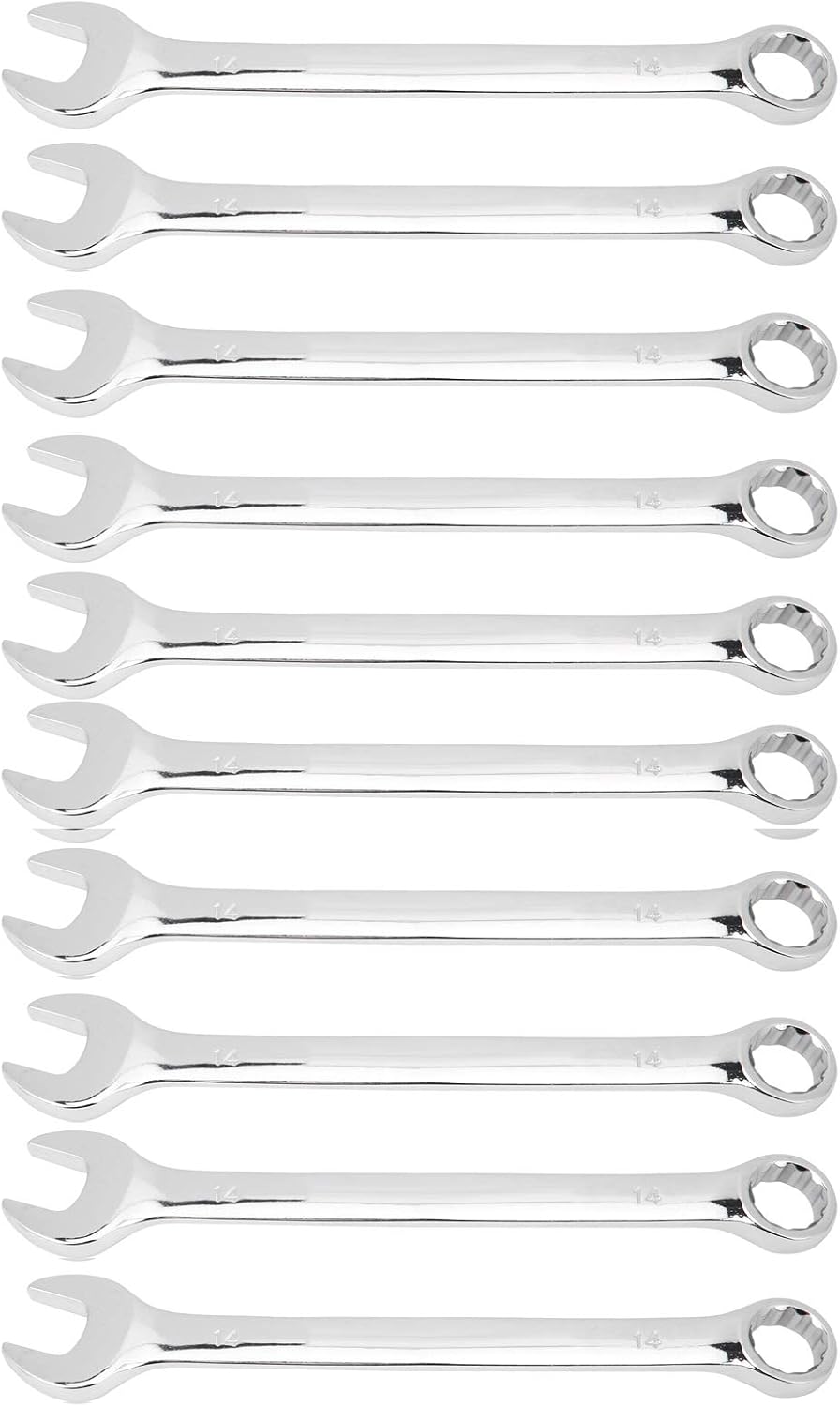Double End Wrench Set, 0.6in Ratcheting Offset Ring Spanner, 10pcs Vanadium Steel - Durable Construction, Ergonomic Design, Ideal for Repair and Maintenance