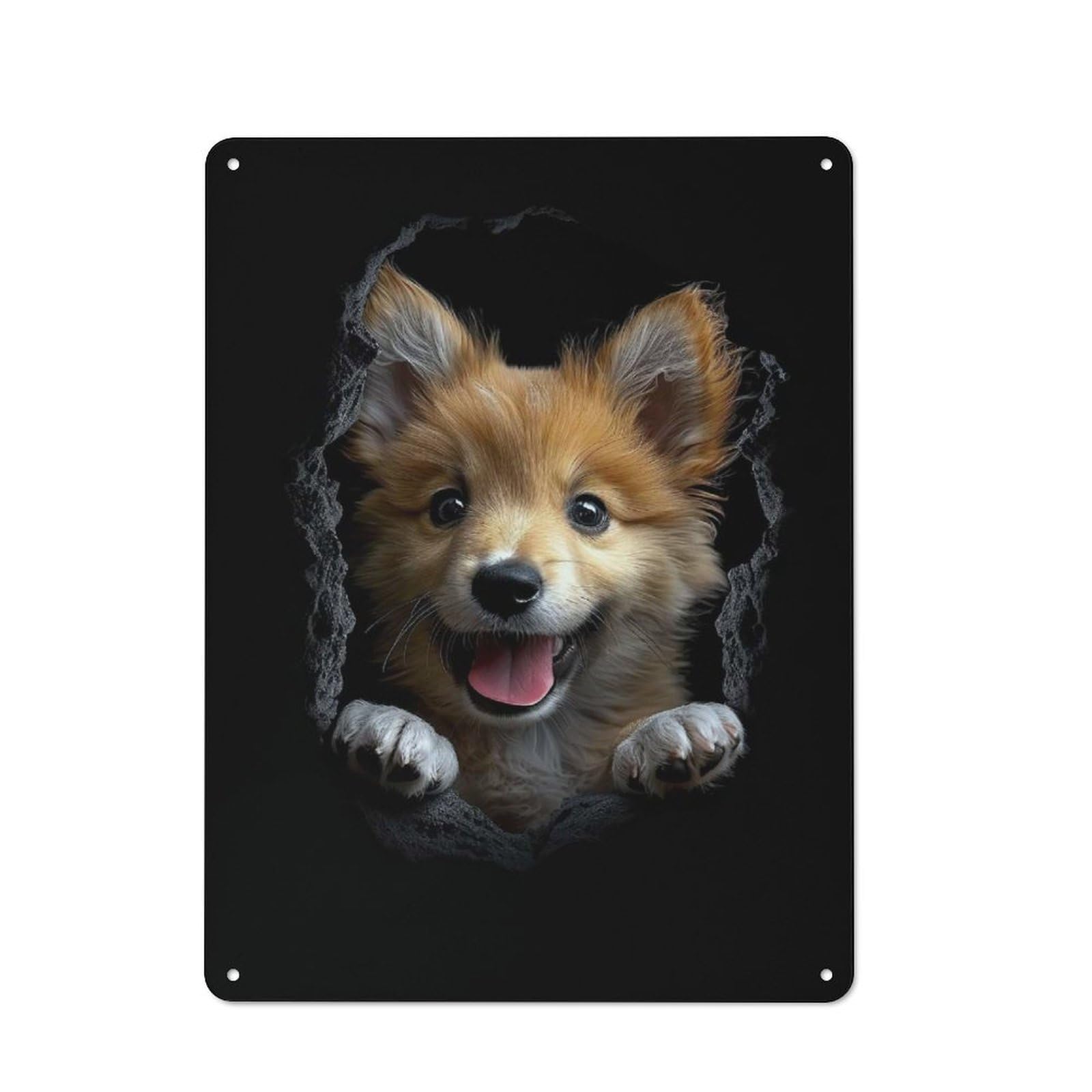 Junmoney Style-21 Icelandic Sheepdog Country Metal Wall Decor 40X30cm, Decorative Tin Sign For Farmhouse Kitchen, Pantry Or Dining Area