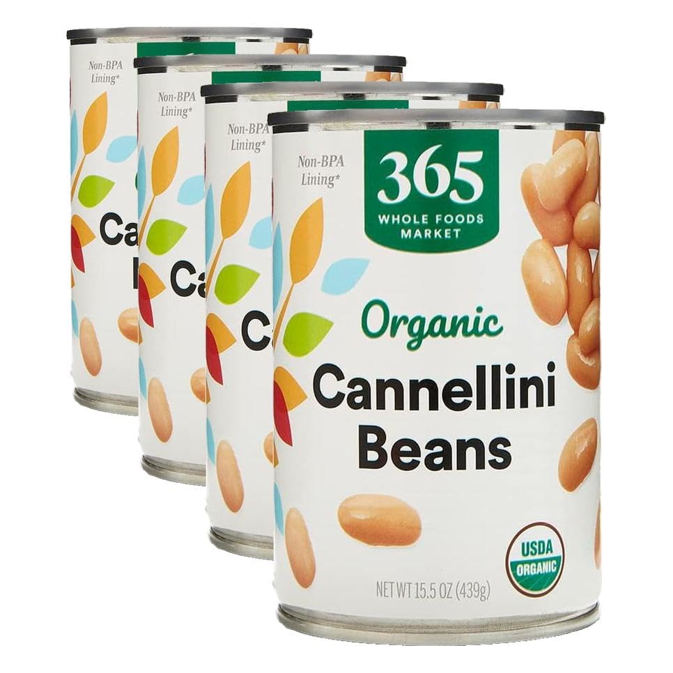 365 by Whole Foods Market,Organic Cannellini Beans,15.5 Ounce,(Pack of 4)