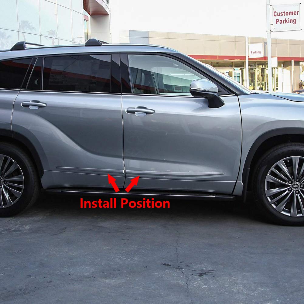 Beautost for Toyota New Highlander 2020 2021 2022 Chrome Body Side Door