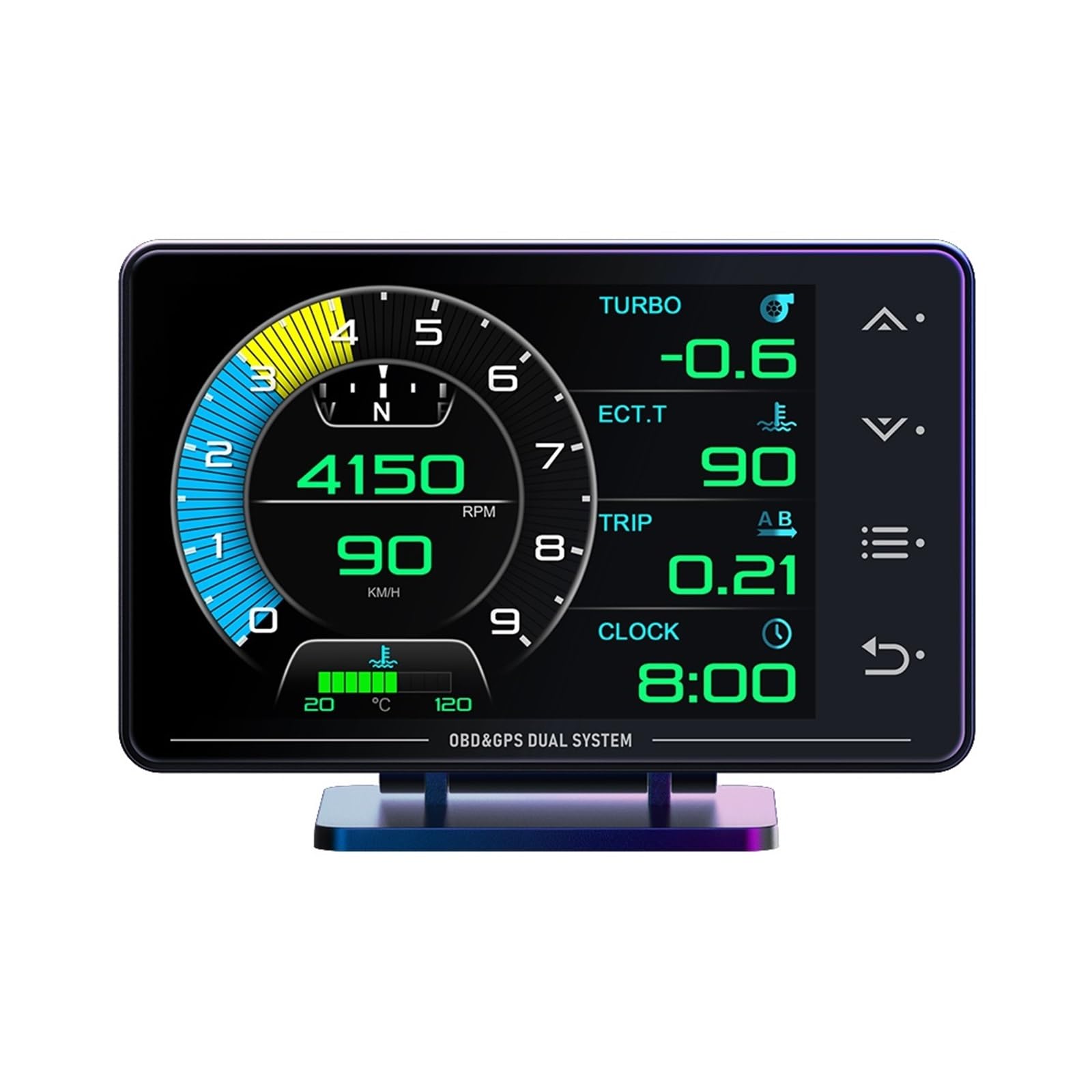 Panele Instrumentów Samochodowych 3.5 Cala Obd2 + GPS HUD Wskaźnik Samochodowy Cyfrowy Wyświetlacz Head Up Prędkościomierz Turbo RPM Alarm Temperatury Na Komputerze Pokładowym Akcesoria Samochodowe