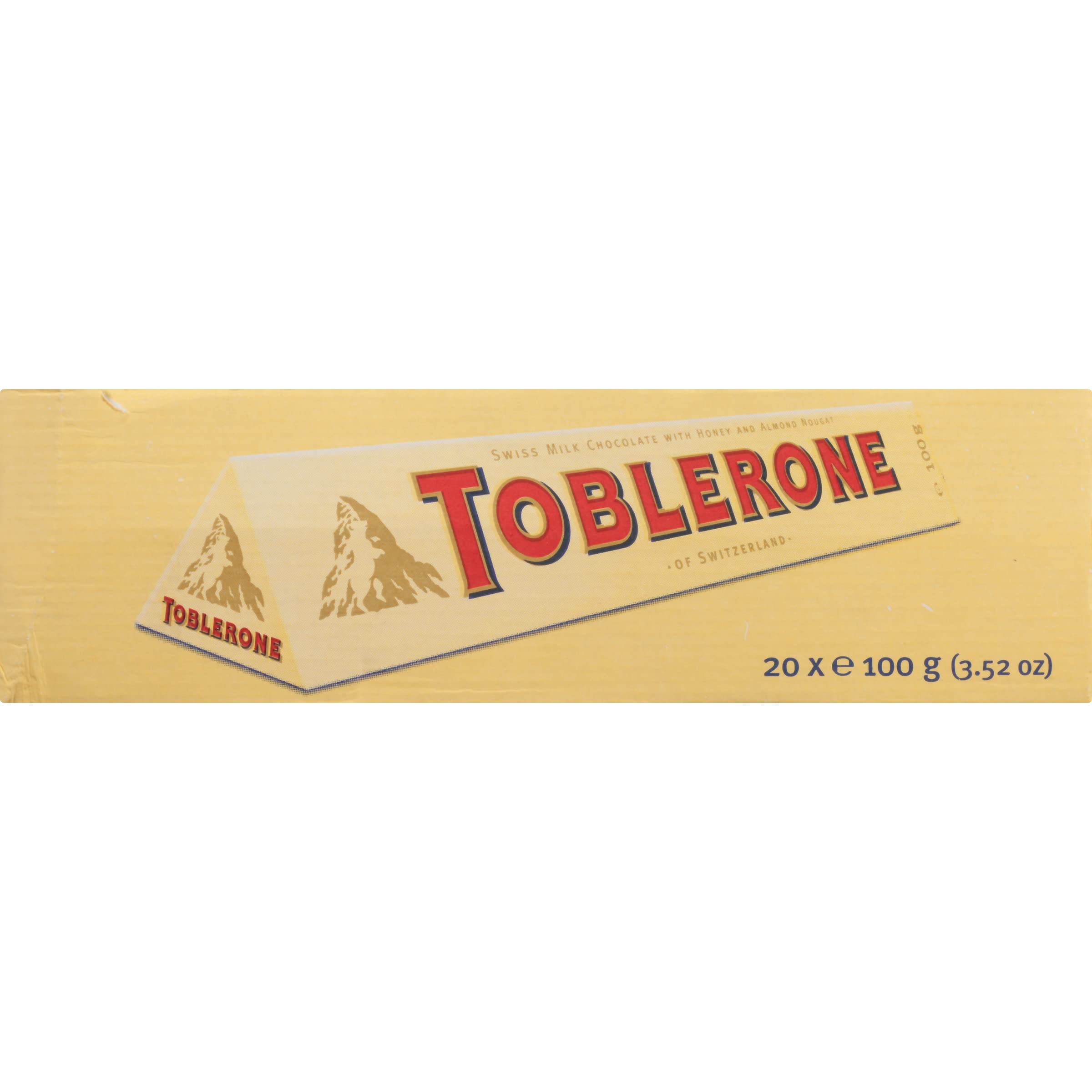 Toblerone Swiss Milk Chocolate Candy Bars with Honey and Almond Nougat