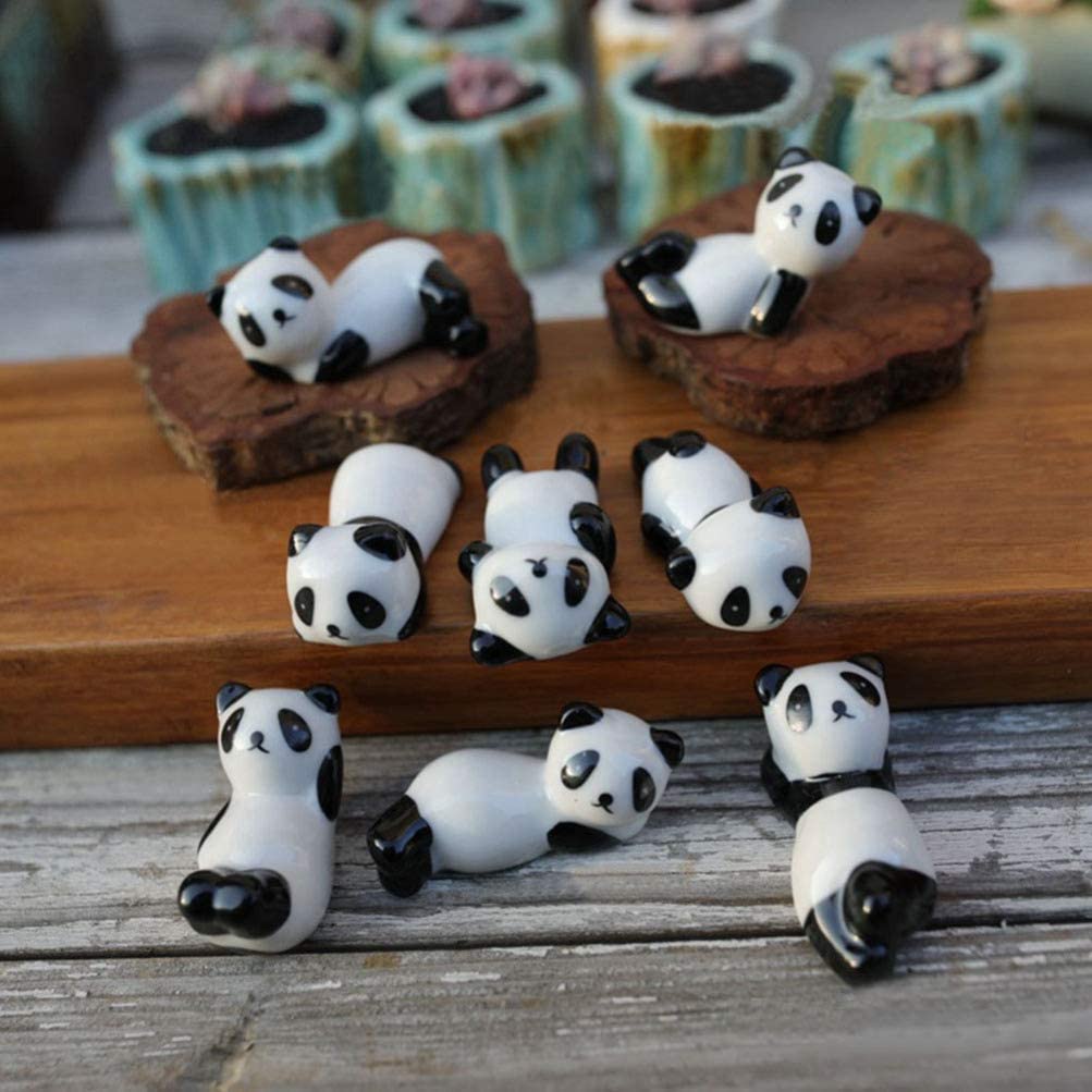 Poggia Bacchette, Porta Bacchette, Cucchiaio in Ceramica per servire in Ristorante, 8 Pezzi, Panda