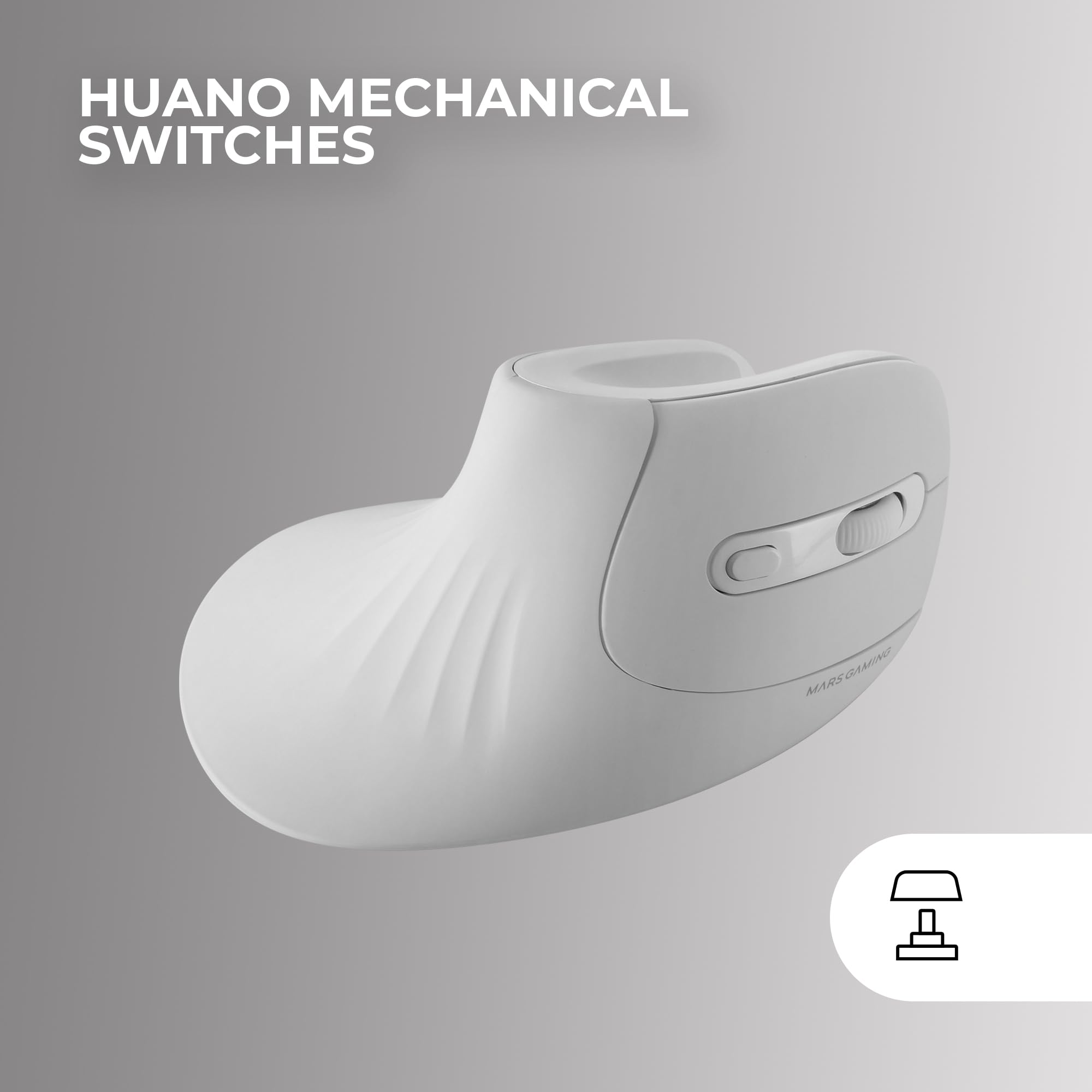 Mars Gaming MMW-ERGOPRO, Ratón Inalámbrico Ergonómico Vertical, Diseño Plegado, Sensor Óptico 3200DPI, Switches Huano, Receptor Inalámbrico 2.4GHz, Compatibilidad Multiplataforma, Blanco