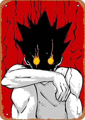 Póster de metal de anime, figura de anime y manga, cartel de estaño de metal gon rage decoración de pared, 8 x 12 pulgadas