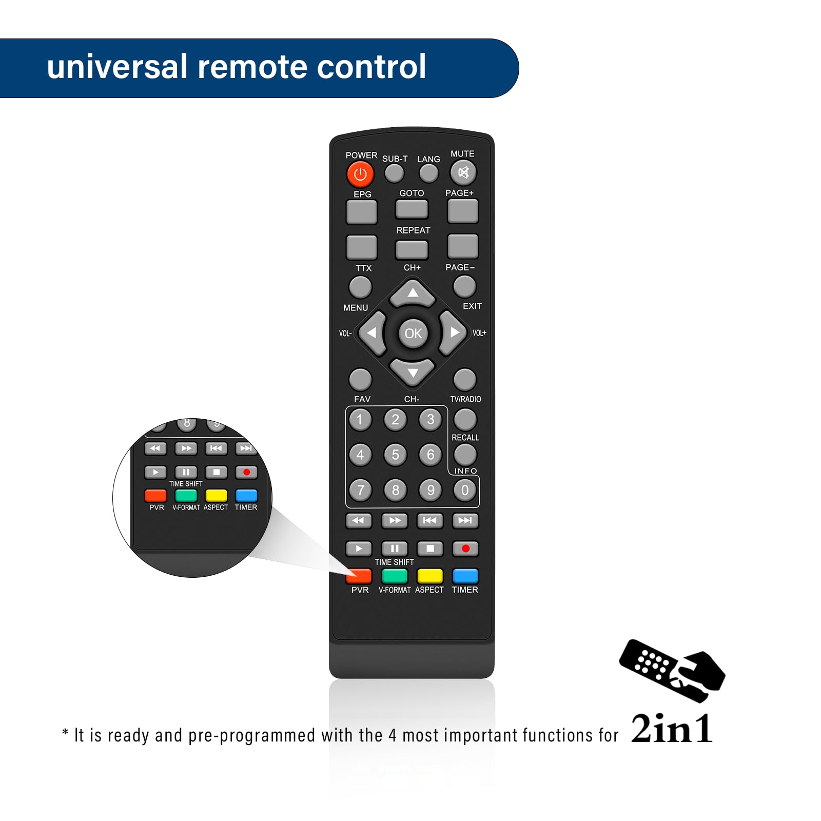 DVB-T2 H265 HEVC FTA, PVR, USB, HDMI, decoder digitale SCART TV, adattatore per guardare canali HD