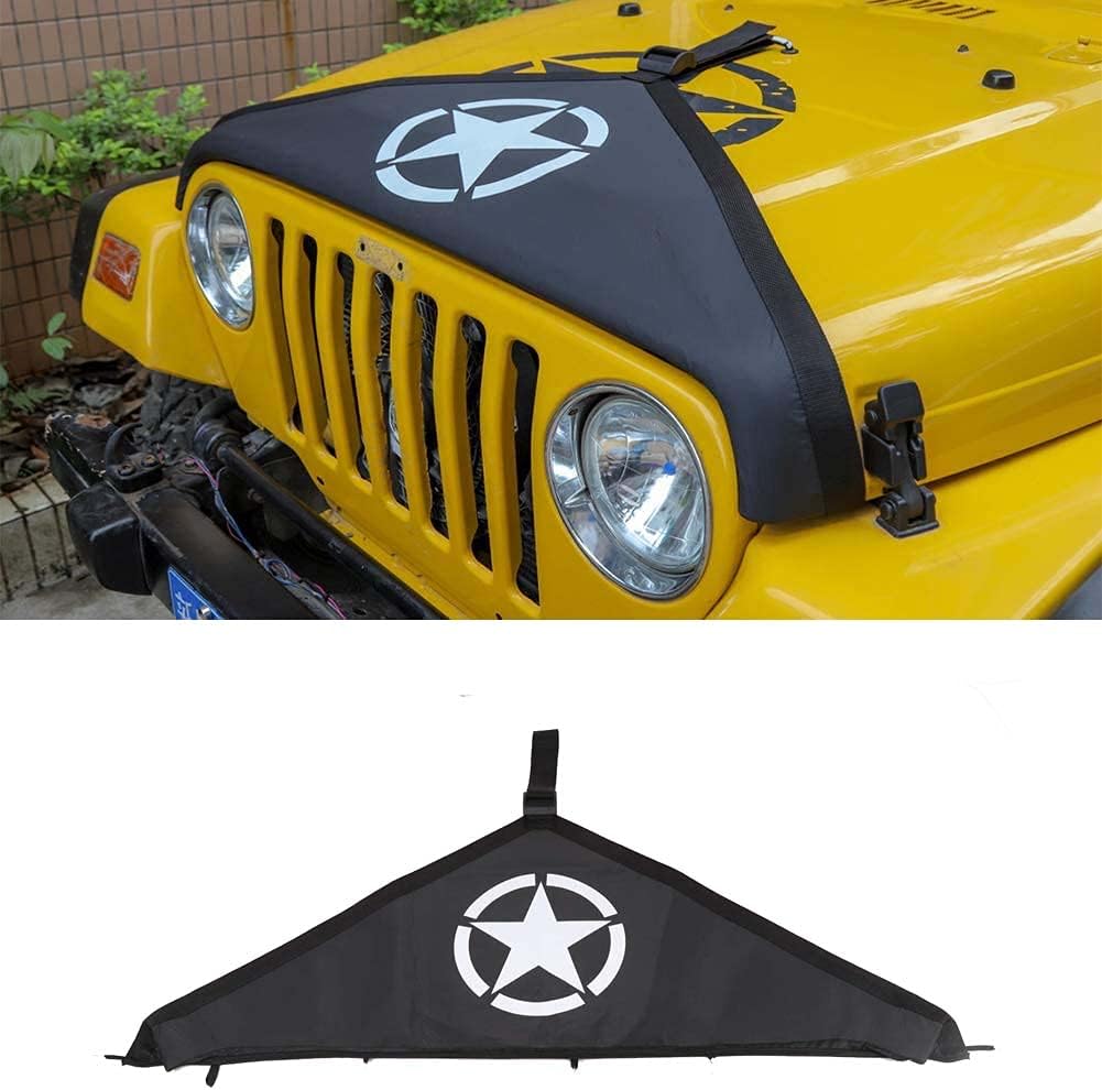 Hgcar Black Canvas Car Engine Hood Cover,Front Hood Cover