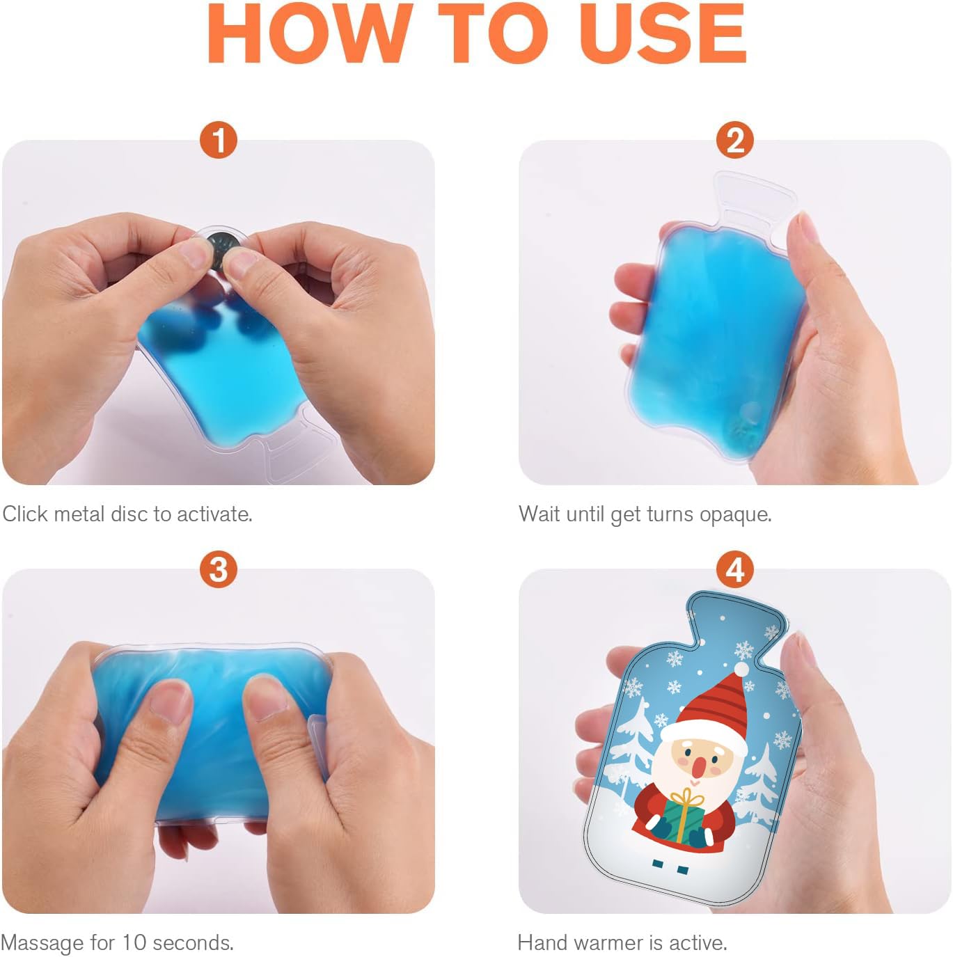 Reusable Hand Warmers, 5pcs Christmas Pocket Instant Hand Warmers - Image 3