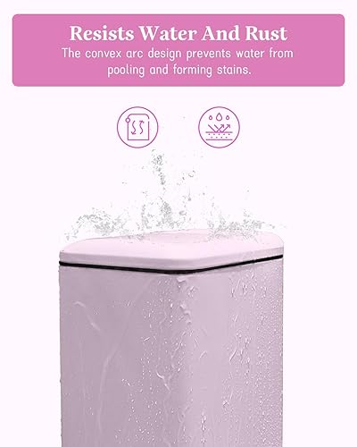 Miniatura 67 de Cubo de basura pequeño para baño con tapa, cubo de basura de 1.3 galones con cubo interior extraíble, cubo de basura delgado con tapa de cierre