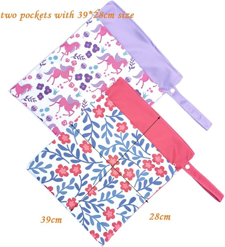 Miniatura 3 de Pañal de tela ajustable lavable y reutilizable, paquete de 6 con 12 insertos, todo en uno, cubrepañales de tela para bebés niñas y niños (estampado