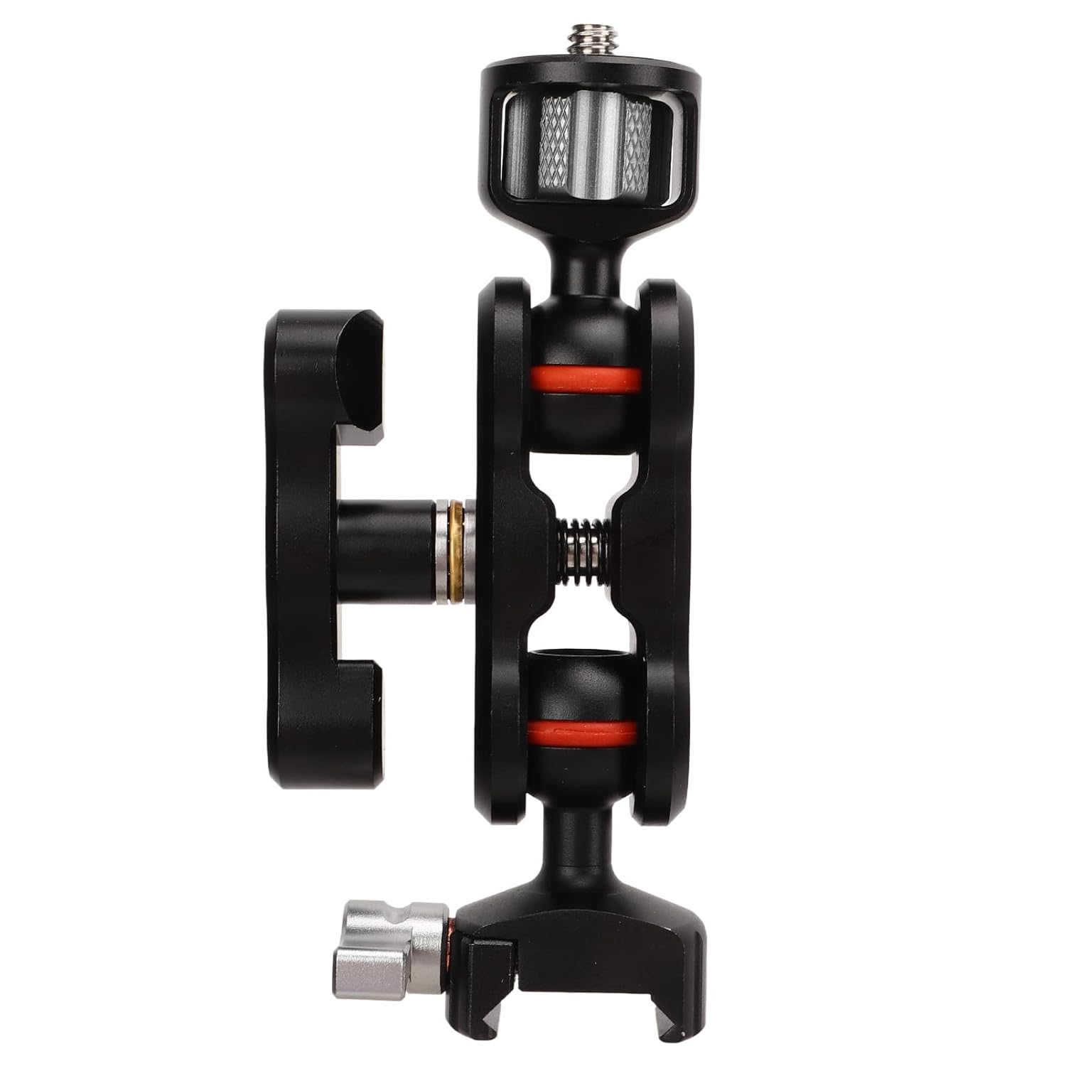 Arm with Dual Heads 360 Degree Adjustment Aluminum Alloy Arm with 14 Inch Screw Mount and Chute Clamp