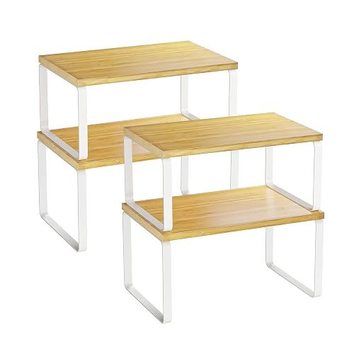 Simple Trending Bamboo Cabinet Organizer Shelf Set of 4