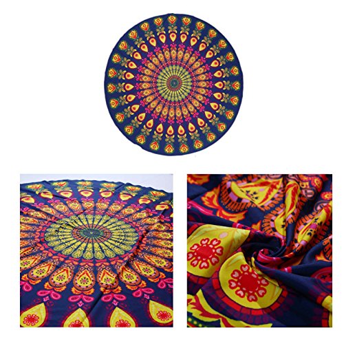 Ecent Serviette de Plage Tapisserie Ronde Echarpe pèlerine Anti-Soleil Châle de Yoga Cover