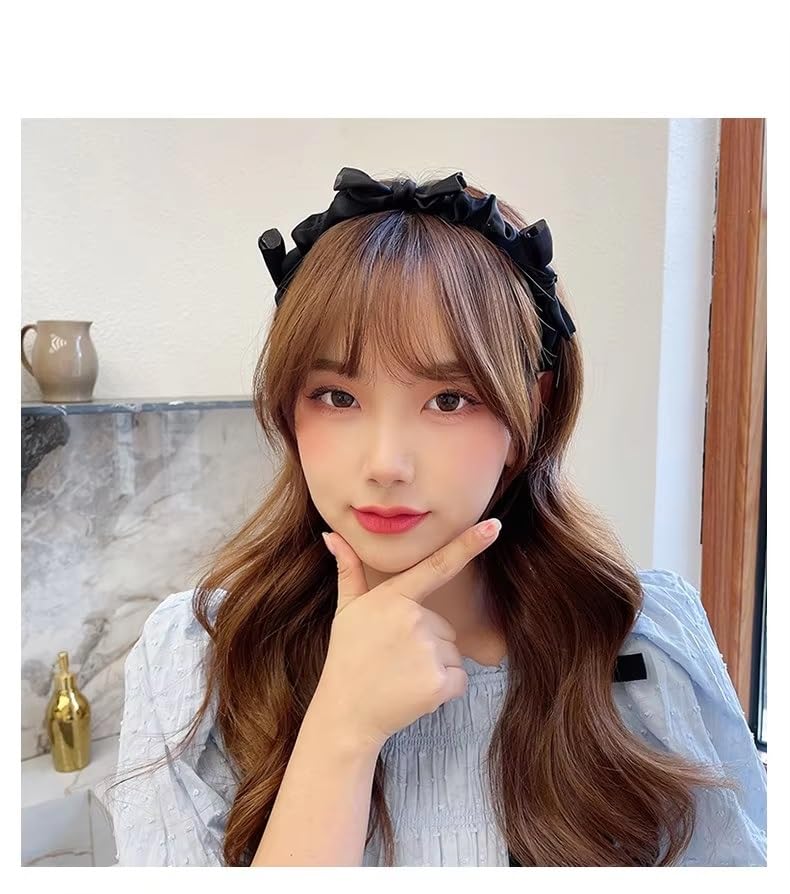 4 PCS Hairbands for Woman Hair Accessories Candy Color Pleated Bowknot Headband Women Girls-image-16