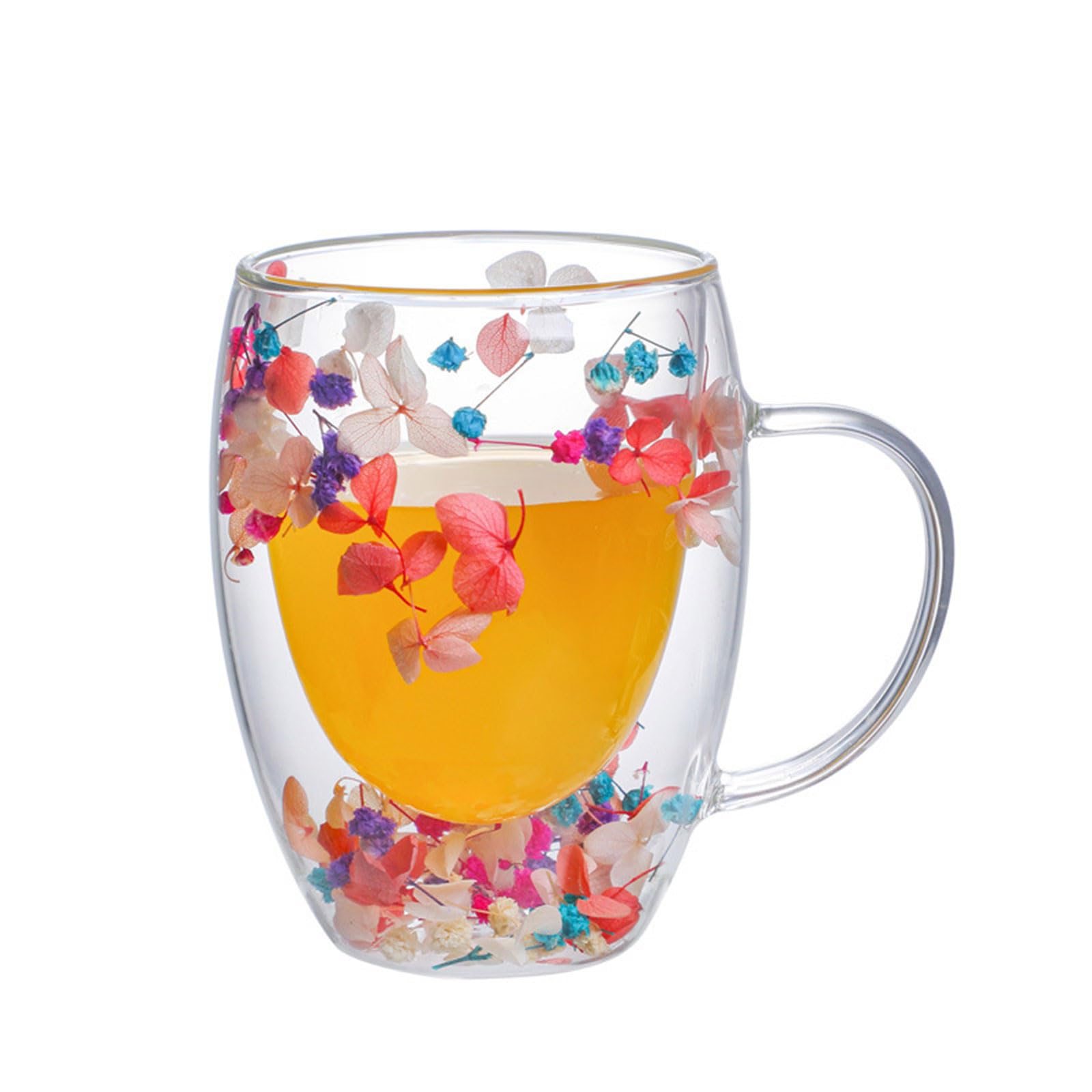 Xinsheinelry Clear Glass Mug Double Wall Cups Insulated Cup Beverages Suitable for Hot and Cold Drinks Insulated