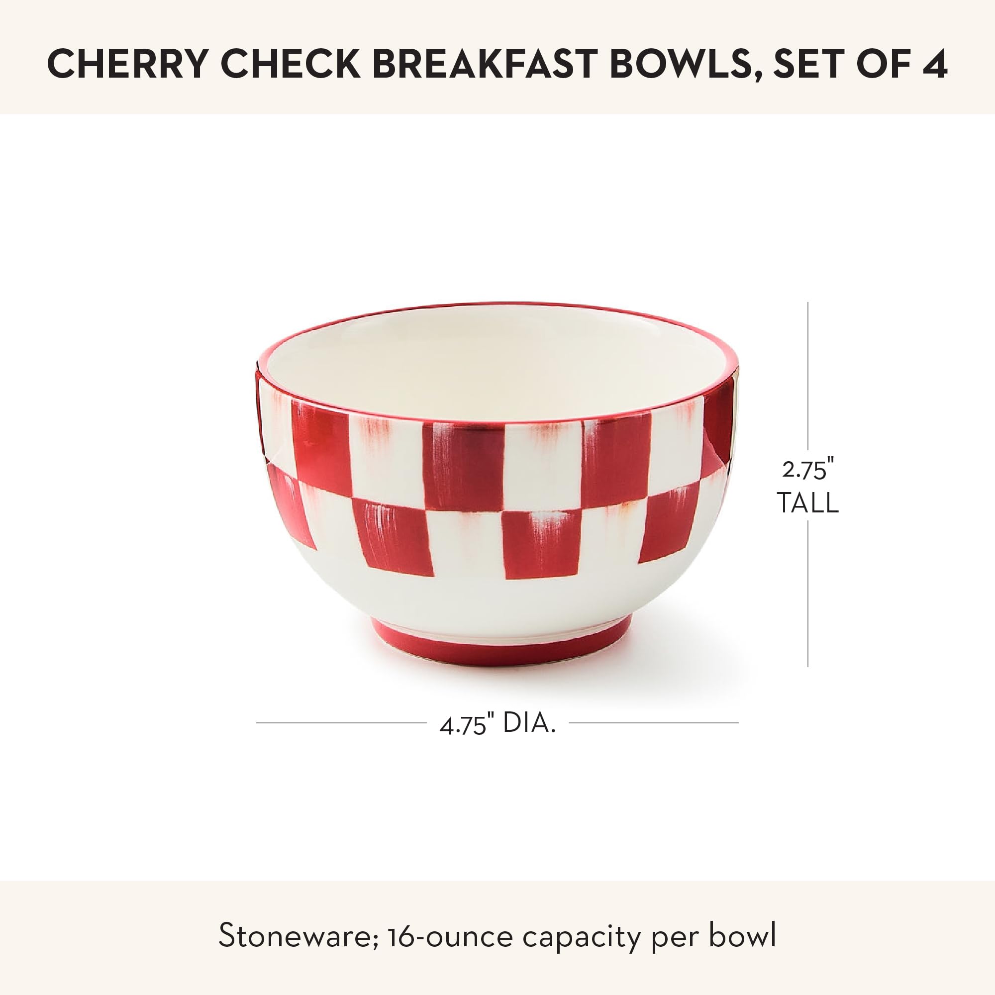 Amazon.com | MACKENZIE-CHILDS Set of 4 Stoneware Breakfast Bowls