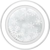 Vista 2 de Luces navideñas con diseño de copos de nieve, color gris plateado, blanco, PopSockets MagSafe PopGrip para iPhone