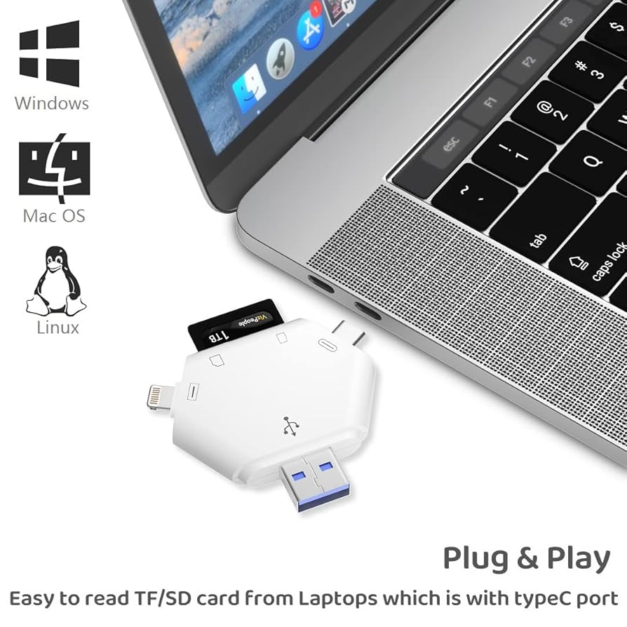 SD Card Reader For IPhone IPad, TYPE C+ Ligh-ning Three-in