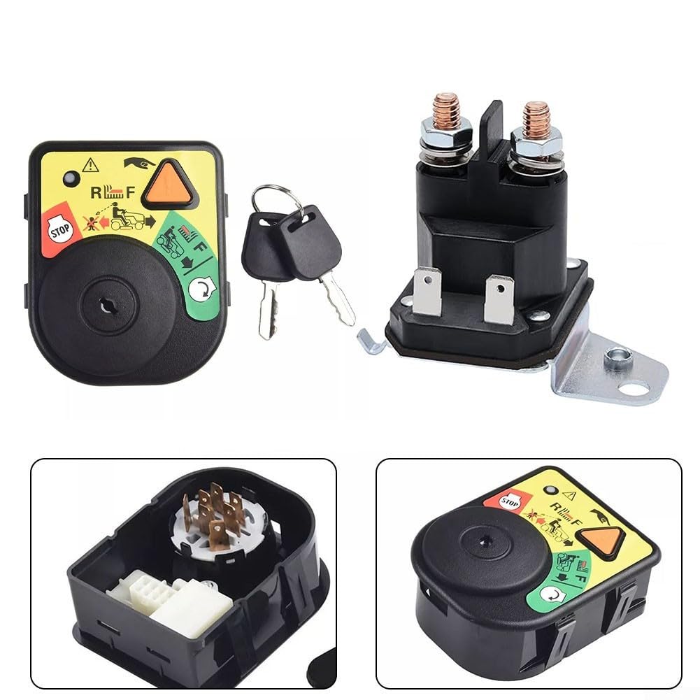 Módulo de interruptor de encendido para cortacésped, relé solenoide de arranque 725-06153A compatible con Cadet para XT1 para XT2 y para tractores CRAFTSMAN, juego de 2 piezas