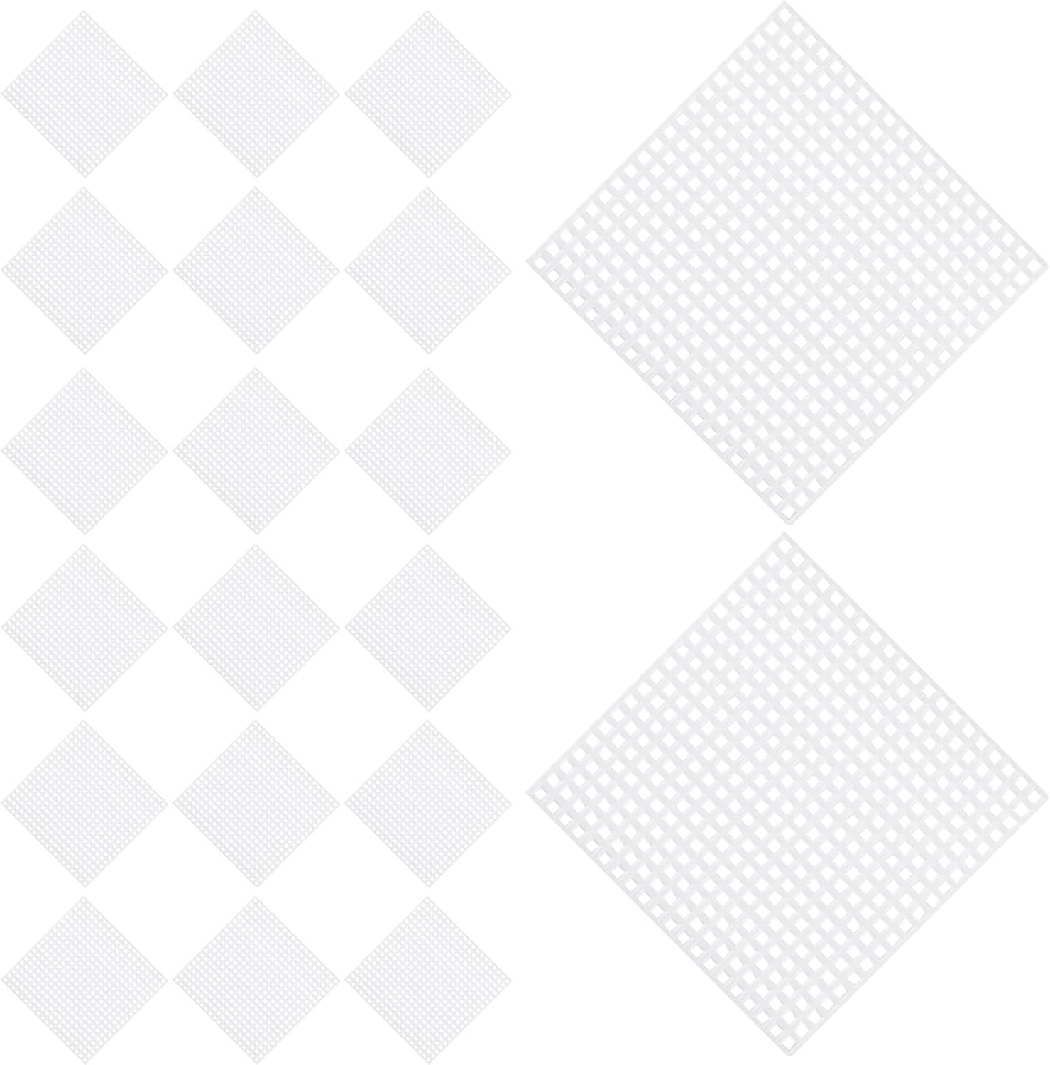 30 Pcs White Plastic Canvas Mesh Sheets for Embroidery Crafting
