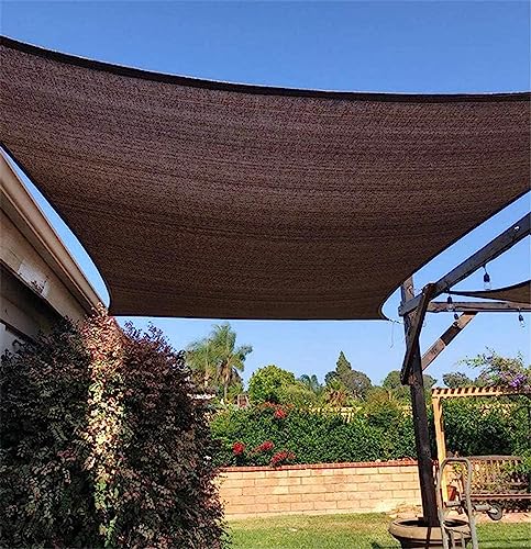 Voile d'ombrage rectangle 2x5m marron CUSMA pour terrasse et jardin - 4