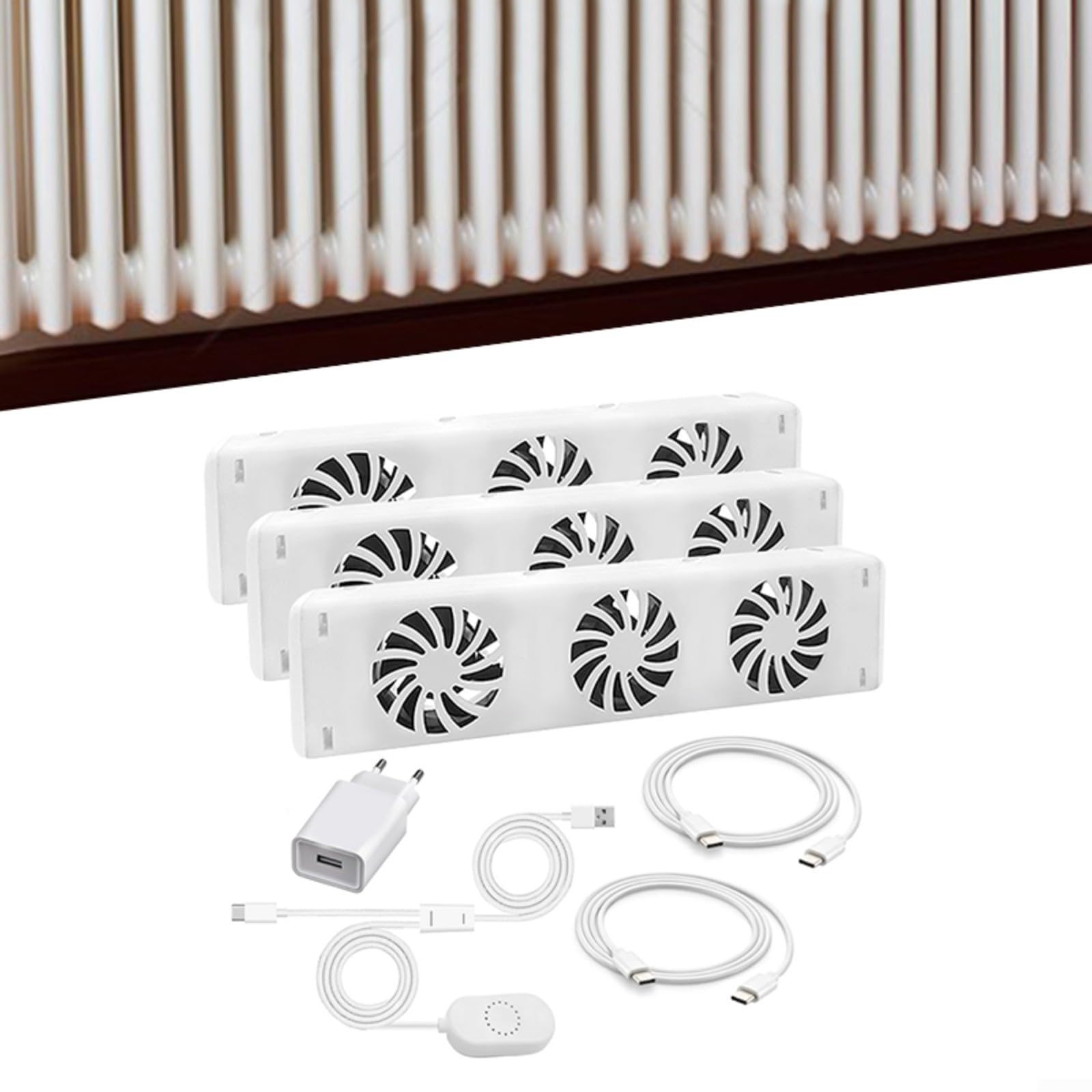 Set di ventilatore per termosifone, ventilatore intelligente per riscaldamento, amplificatore intelligente per termosifone per risparmiare energia (kit di estensione)