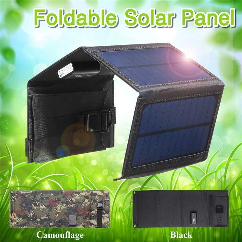20W Mobile Solar Charger, Wallet Size for Camping, Hiking, Outdoors. Waterproof, Compatible with iPhone and Android.