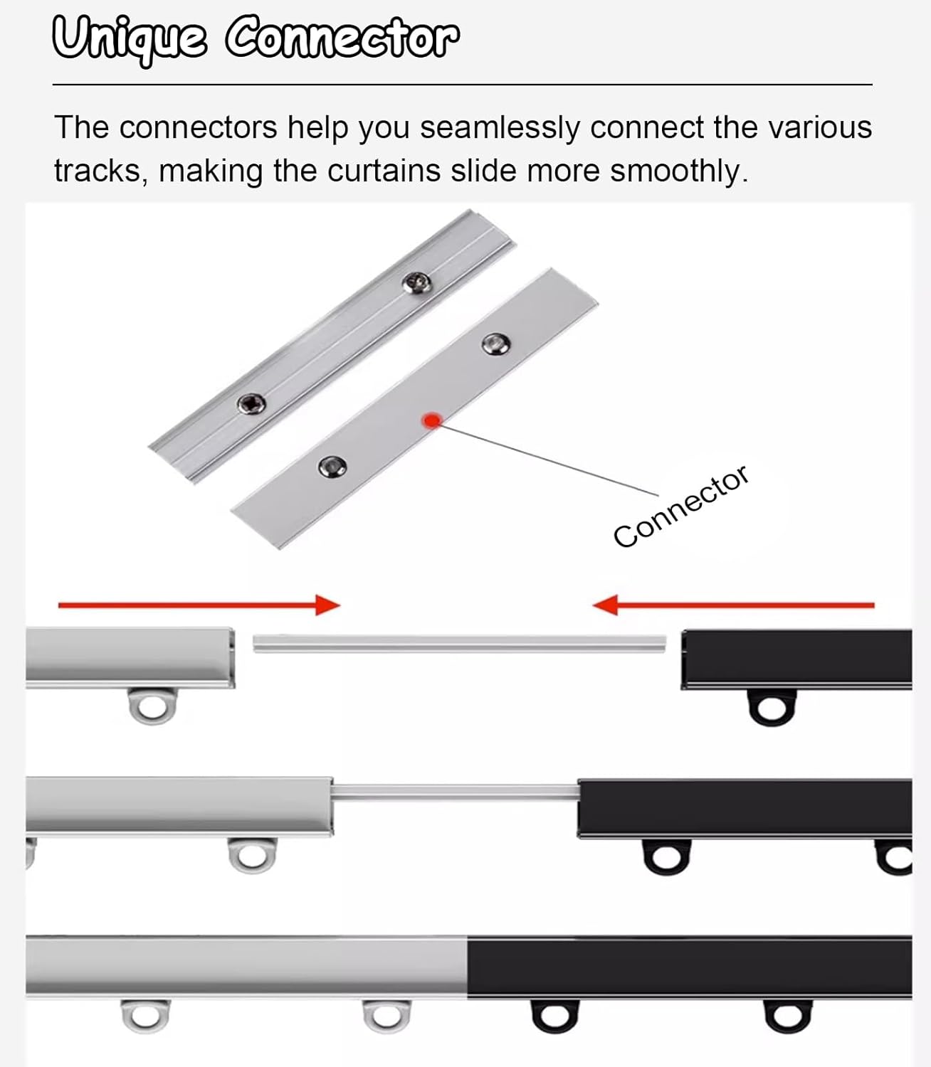 Heavy Duty Curtain Track System - Sliding Ceiling Rail Set with Hooks for Smooth, Quiet Operation - Ideal for Bedroom & Window Treatments