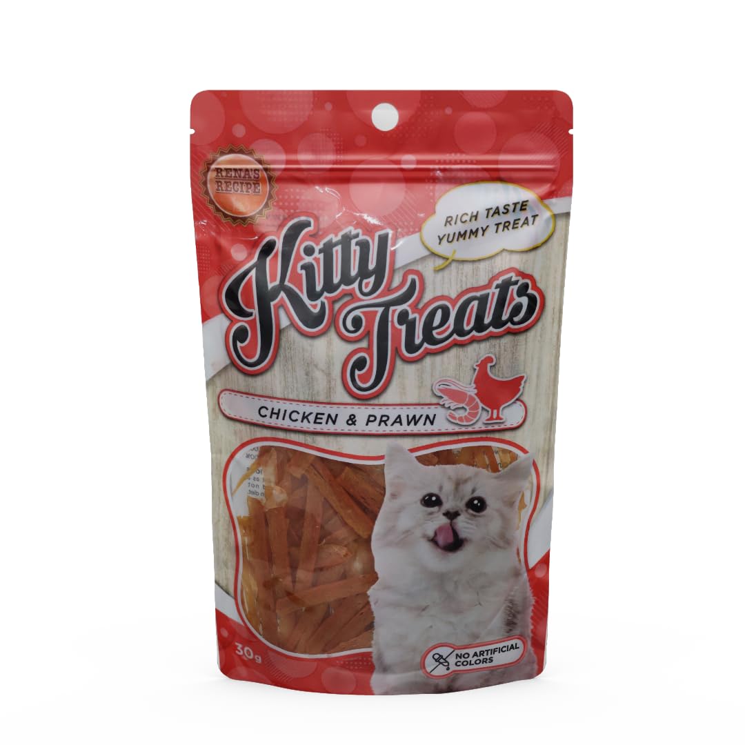 for Cats – Chicken & Prawn Flavor | High Protein, Fiber Rich Cat Snacks | No Artificial Colors | Improves Skin & Coat | Healthy Reward Treats 30g-image-47