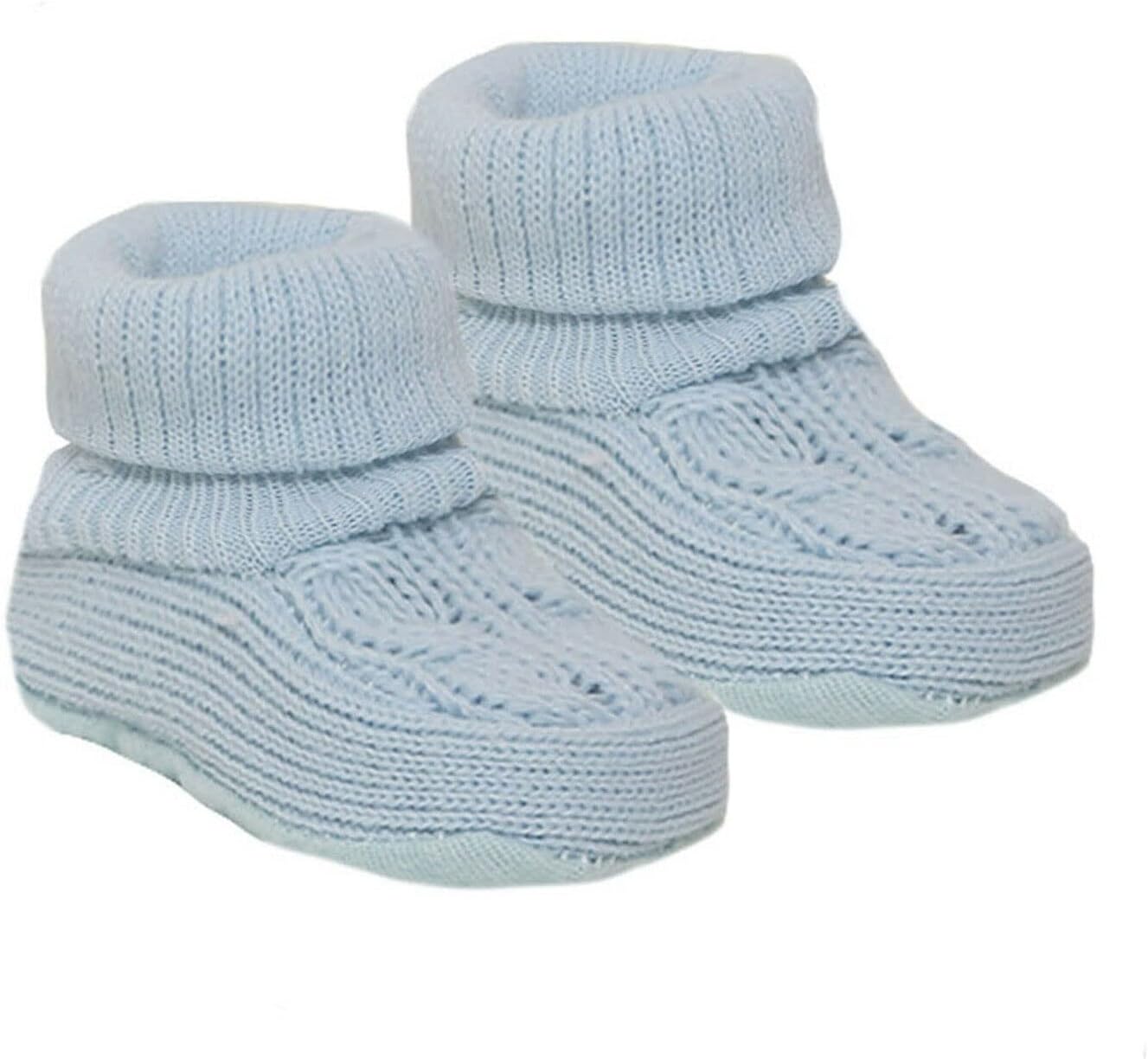 Royal Icon Newborn Baby Booties Baby Boys Girls Knitted Booties 1 Pair Plain Bootees NB-3 Months 1118