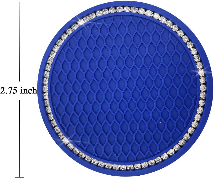 WubbaLubba Universal Vehicle Bling Travel Auto Cup Holder Insert Coasters,2.75 Inch Crystal Rhinestone Car Interior Accessories Durable Anti Slip Silicone Car Coasters (Pack of 2): Automotive