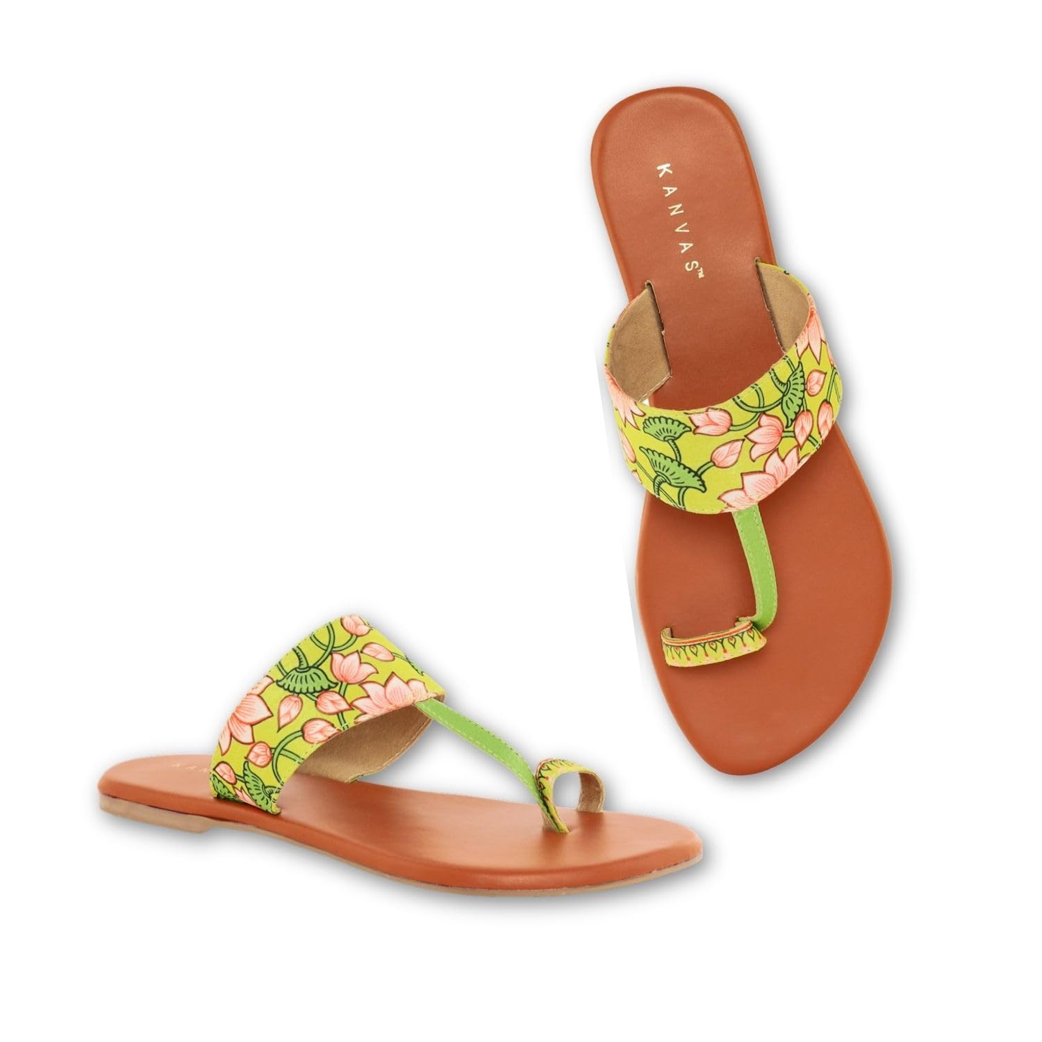 Kolhapuri Chappal for Women - Flat Sandals - Ethnic Slippers - Stylish Slip-on - Comfortable - Traditional Footwear - Lotus Garden Design-image-12