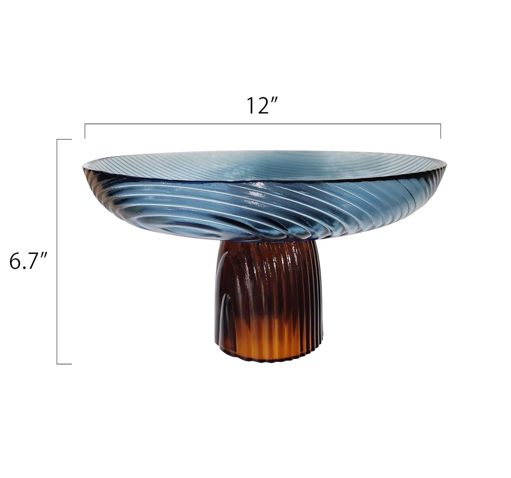 Artdeco fruitschaal op voet amber glas 1930's - Woodstock design