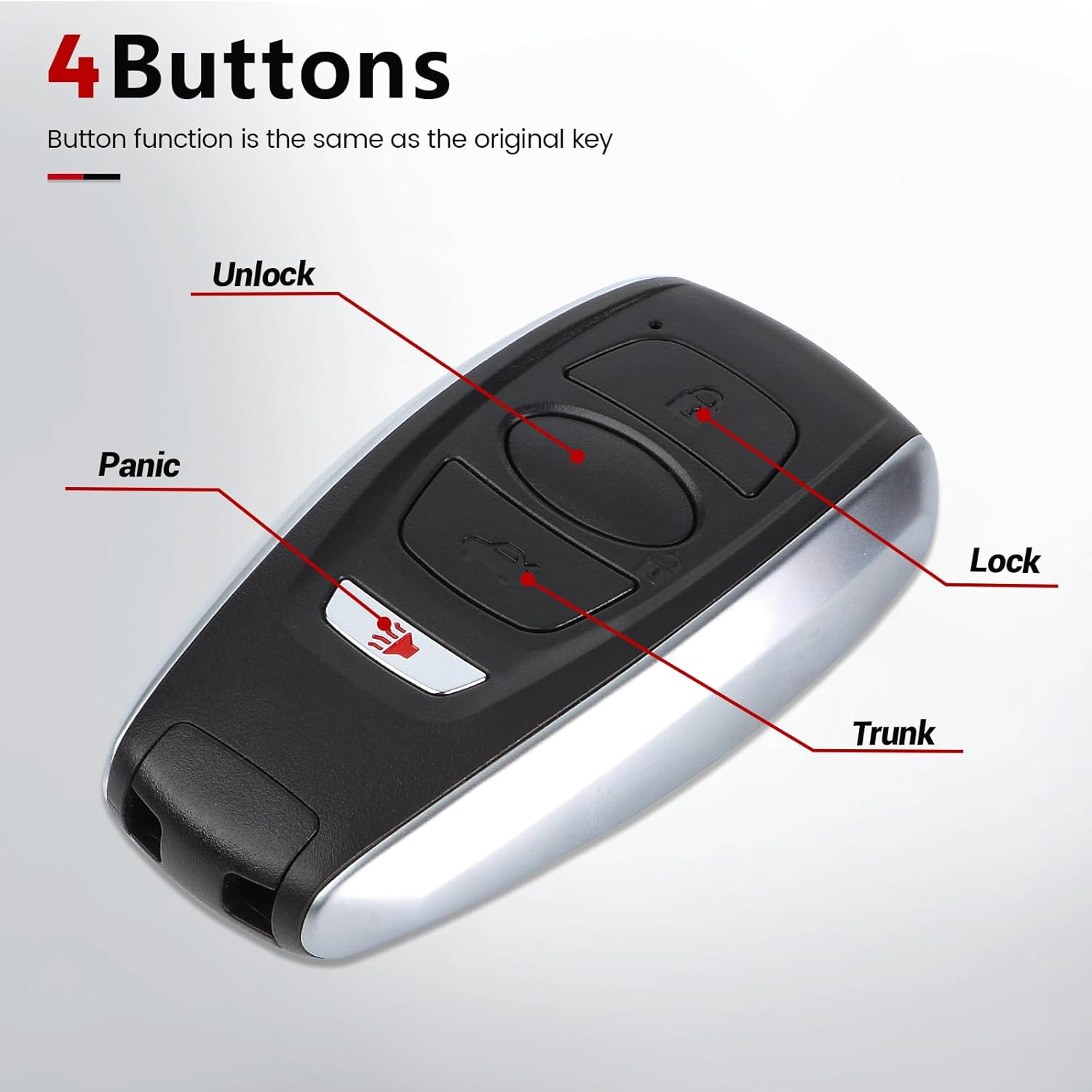 Beefunny Keyless Entry Smart Key Fob for Subaru Ascent Crosstrek Forester Impreza Legacy Outback WRX STI 2018-2024 Remote Car Keyfob Replacement HYQ14AHK