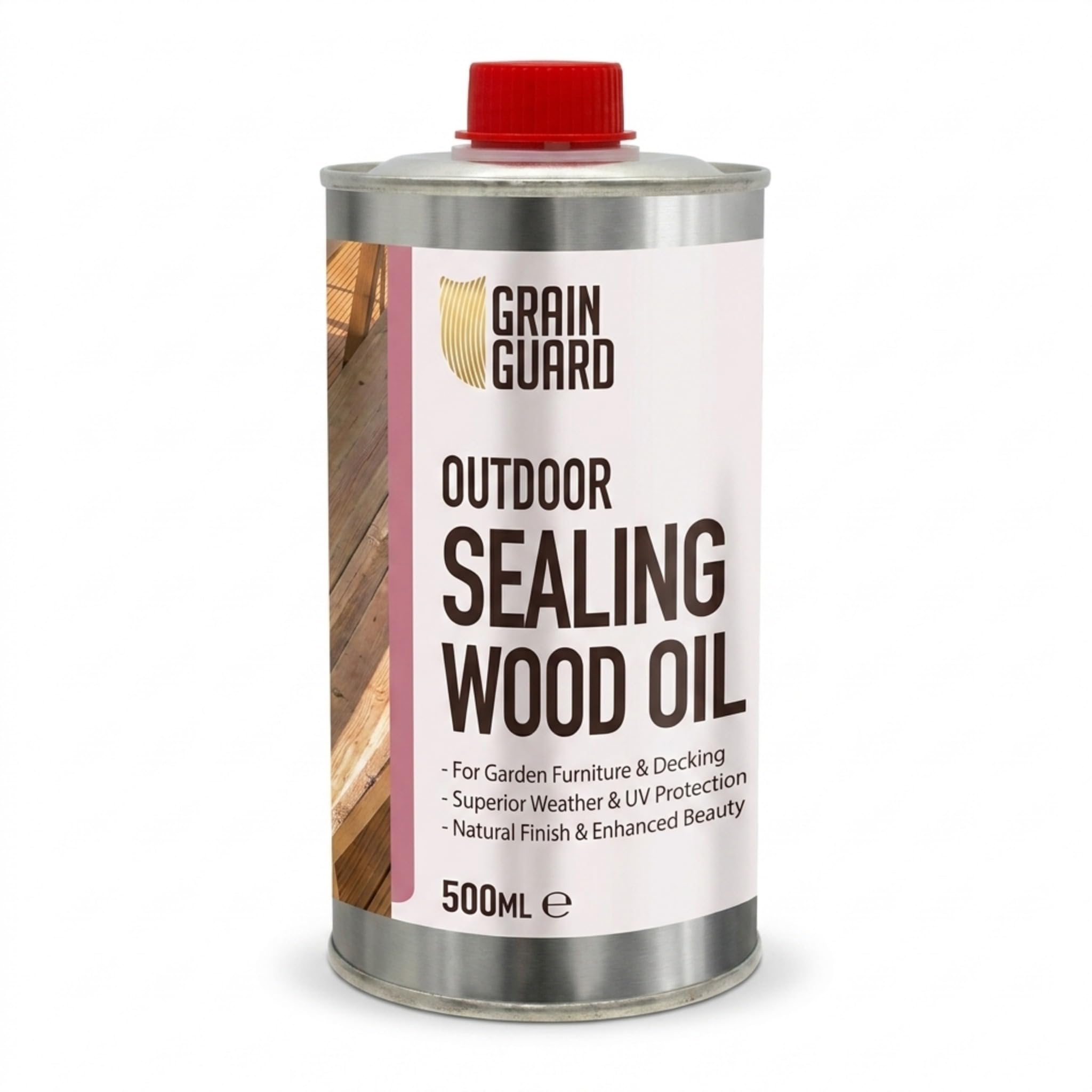 Grain Guard Clear Sealing Oil For Wood | 500Ml | Protects Against Weather & Uv | For Garden Furniture & Decking | Teak & Danish Oil Blend