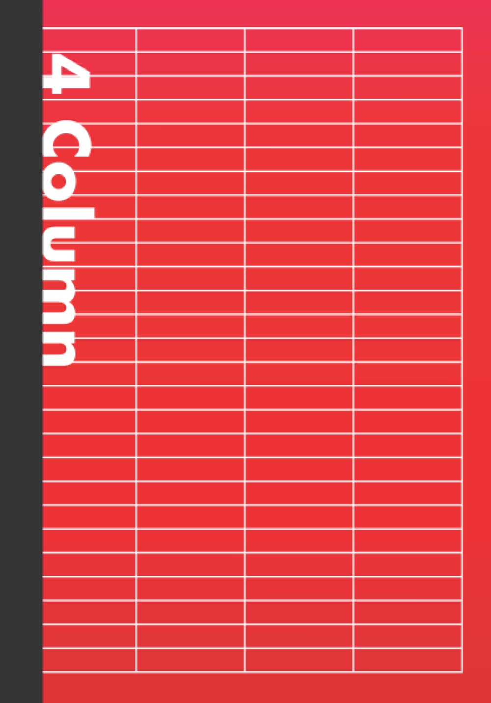 Simple 4-Column Notebook Red: DIN A5 | 110 Pages | Perfect Binding | Durable Softcover | Lined With 4-Column Template