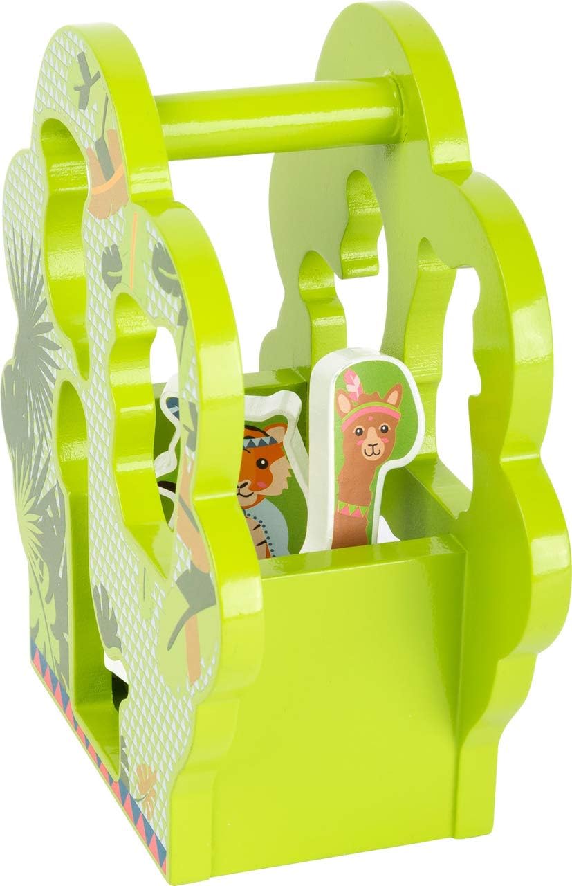 small foot wooden toys Small Foot Wooden Toys Wooden Jungle Animal Peg Puzzle & Carrying Case designed for children 12+ months, Multi (11091)
