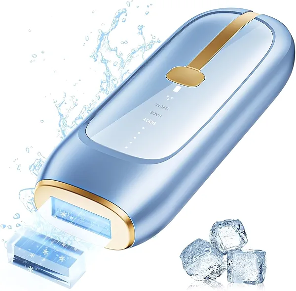 LUBEX Painless Sapphire Ice Cooling IPL Laser Hair Removal Device at Home for Women & Men, 1,000,000+ Unlimited Flashes, Safe and Permanent, Alternative to Salon Hair Removal for Face, Body, Bikini