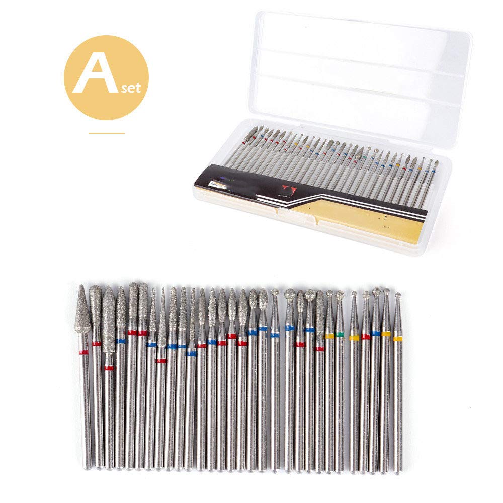 Punta per trapano per unghie Nail art Diamond Set di teste per smerigliatura Lega per lucidatura Bit per lucidatura in carburo di tungsteno Strumento per trapano per unghie, un set