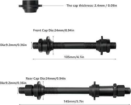 Miniatura 4 de AiTuiTui 1 par de brocheta de eje de liberación rápida para bicicleta piezas de cubo de bicicleta eje delantero y trasero kit de eje hueco de