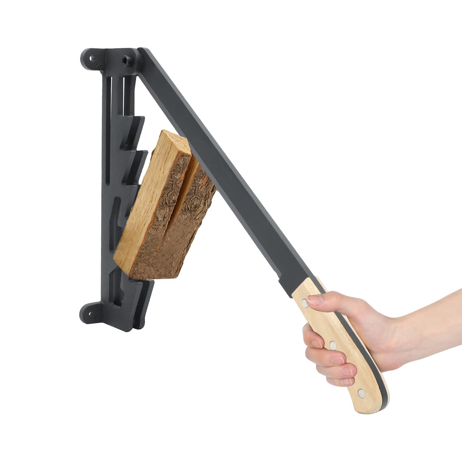 Spaccalegna manuale da ardere, per montaggio a parete, con guanti e borsa per il trasporto, per interni ed esterni, 10 x 10 x 57,5 cm