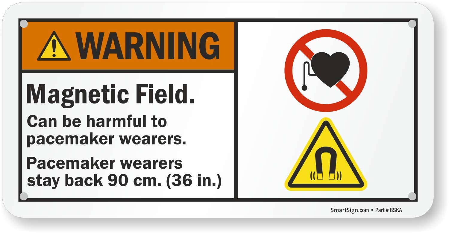 Buy SmartSign "Warning Field Harmful to Pacemaker" Sign 5" x 10" Aluminum Online at