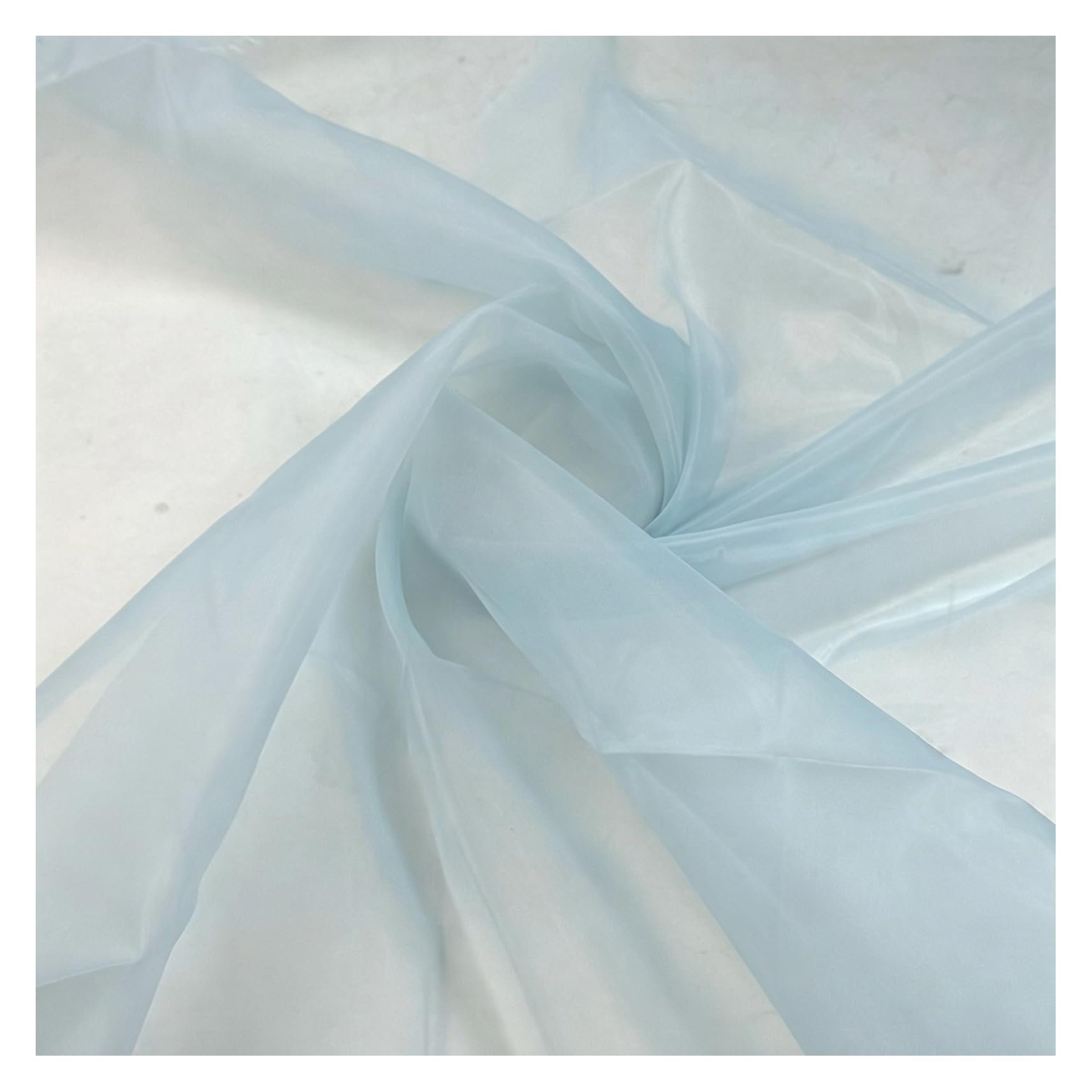 10M x 1.5M Organza Stoff Meterware Transparent Stoffe Zum Nähen Tüll Dekostoff Netzstoff Organza Modestoff Glänzend Kostümstoff für Tischdecken, Kleidung, DIY Basteln, Hochzeitsdeko