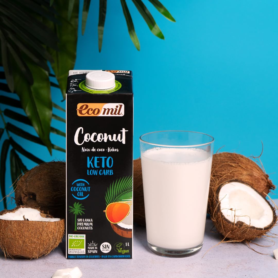 Ecomil Coconut Nature Keto Bio 1L Ecológica Sin Azúcares Añadidos Sin Gluten Vegana