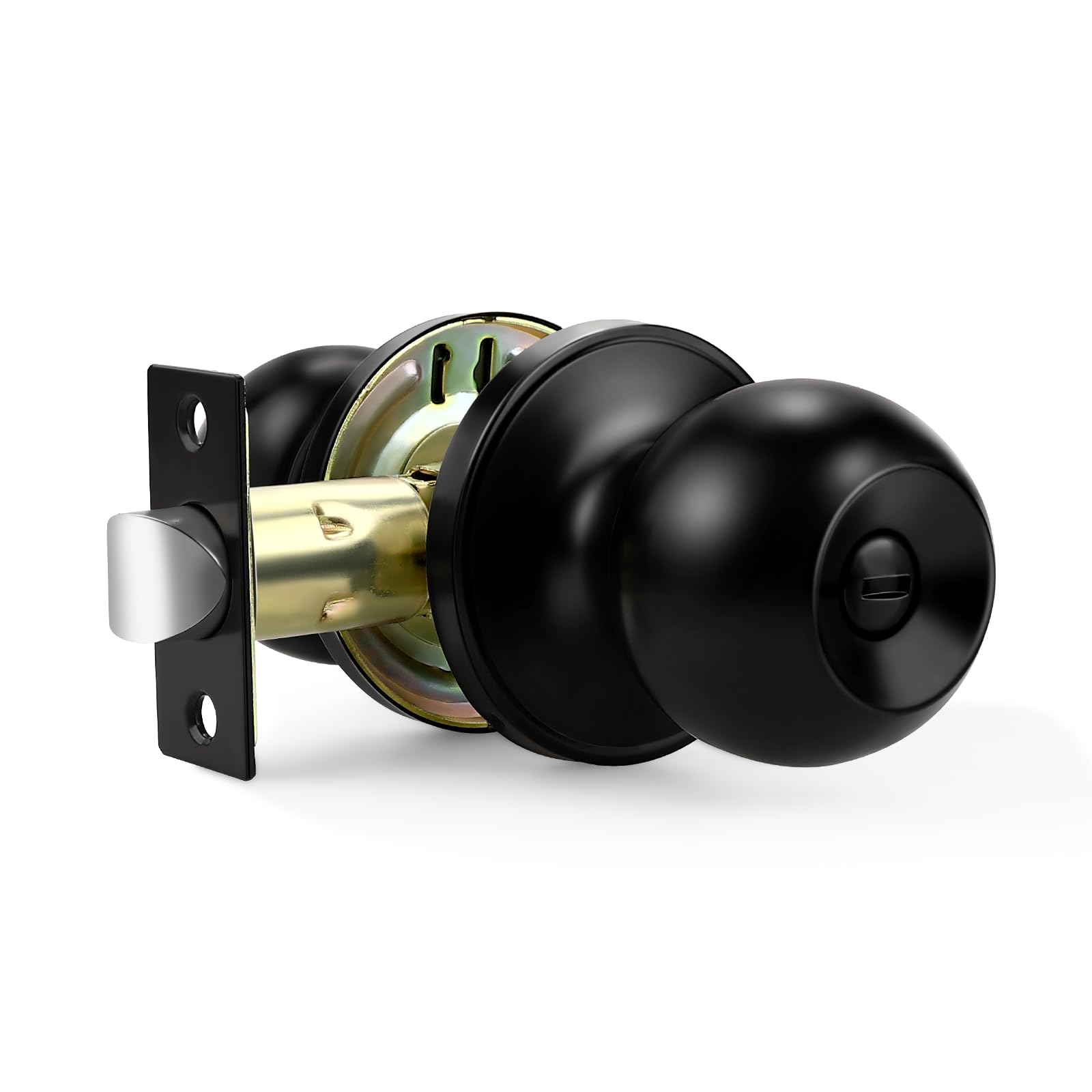 Black Interior Door Knobs - 10 Pack, Keyless Privacy -7