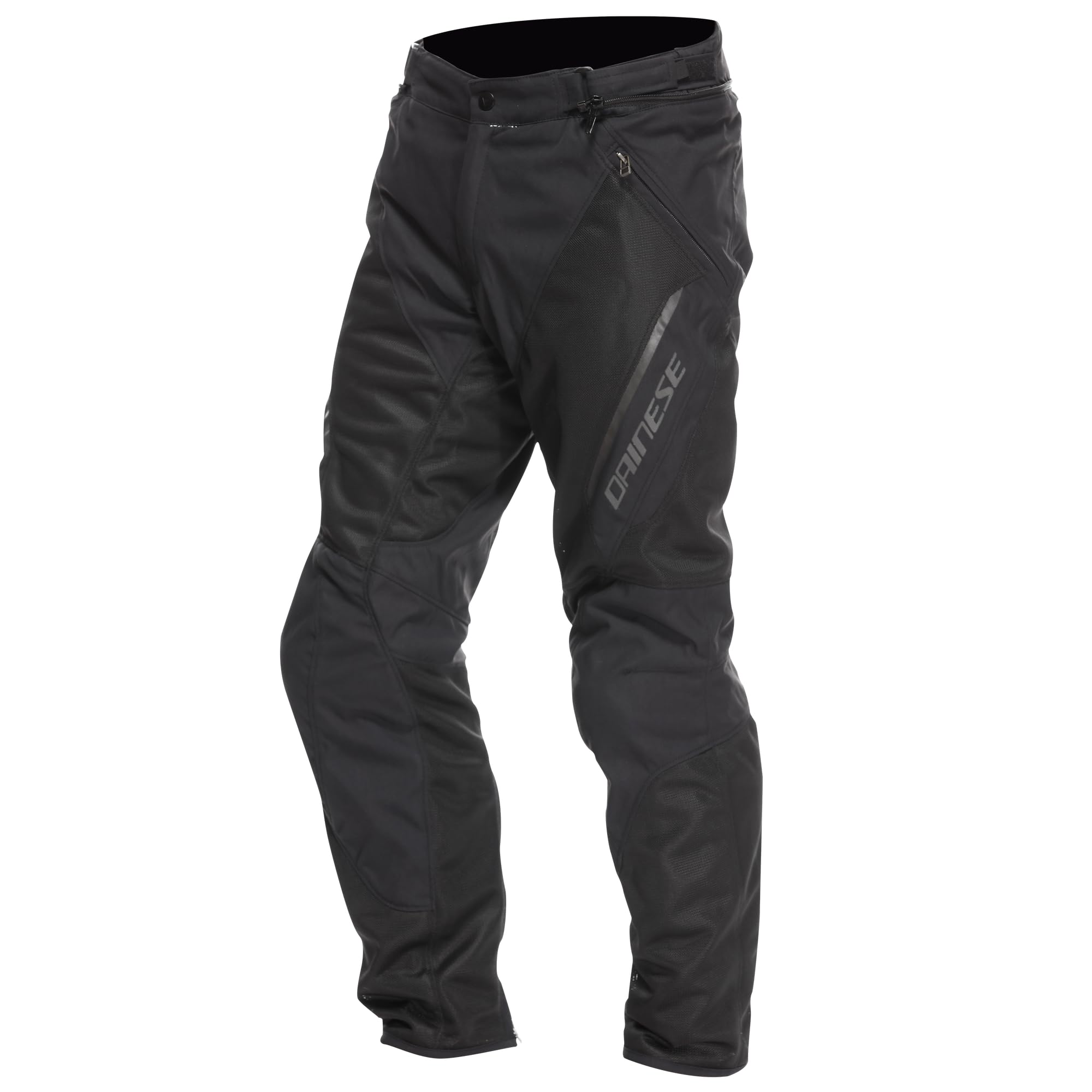 Dainese - Drake 2 Super Air Tex Pants, Mesh Motorcycle Trousers, Ventilated and Lightweight, with Removable Protectors, Men, Black/Black, 62