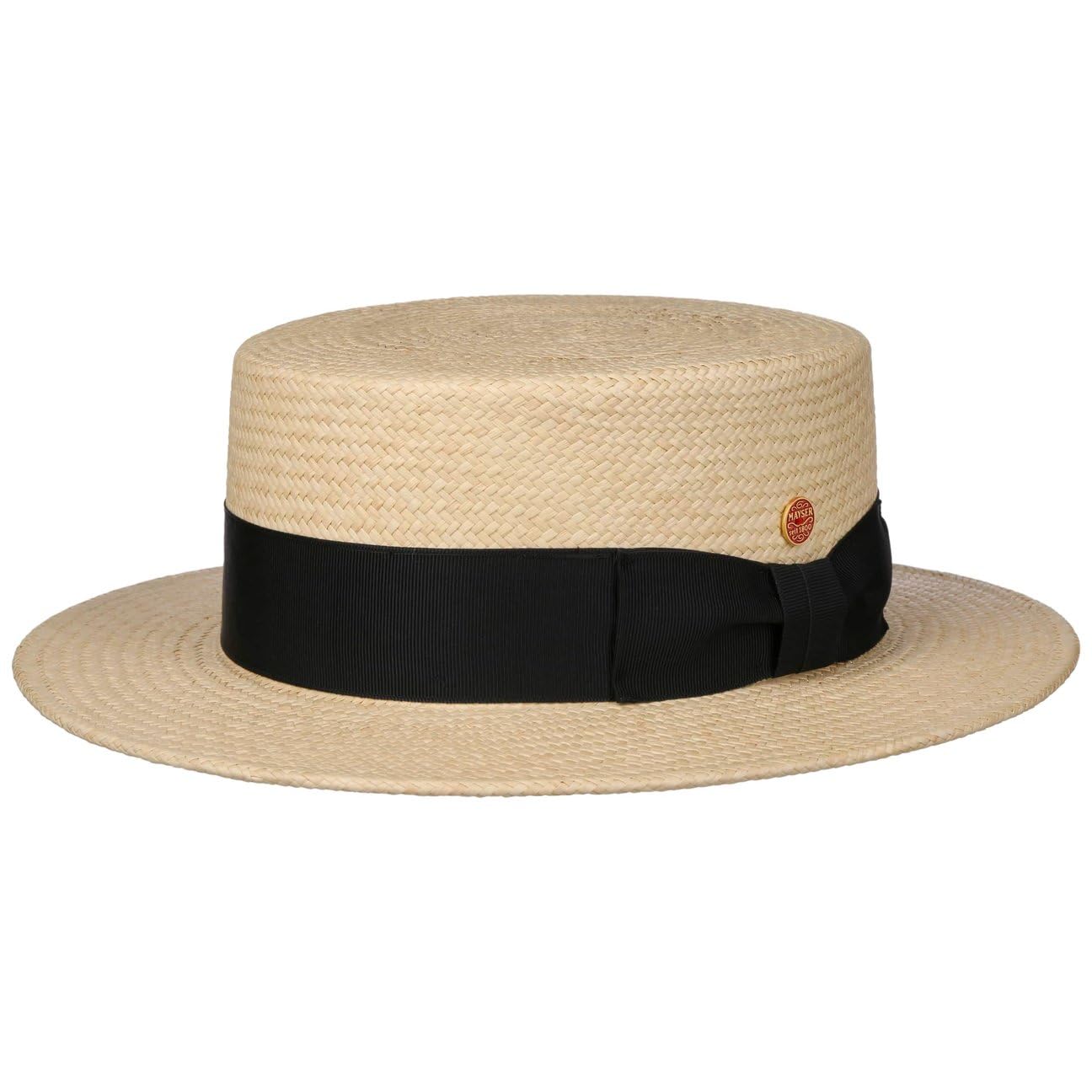 Mayser Gondolo Sombrero canotier de Panama de Paja Hecho en UE Unisex Primavera Verano