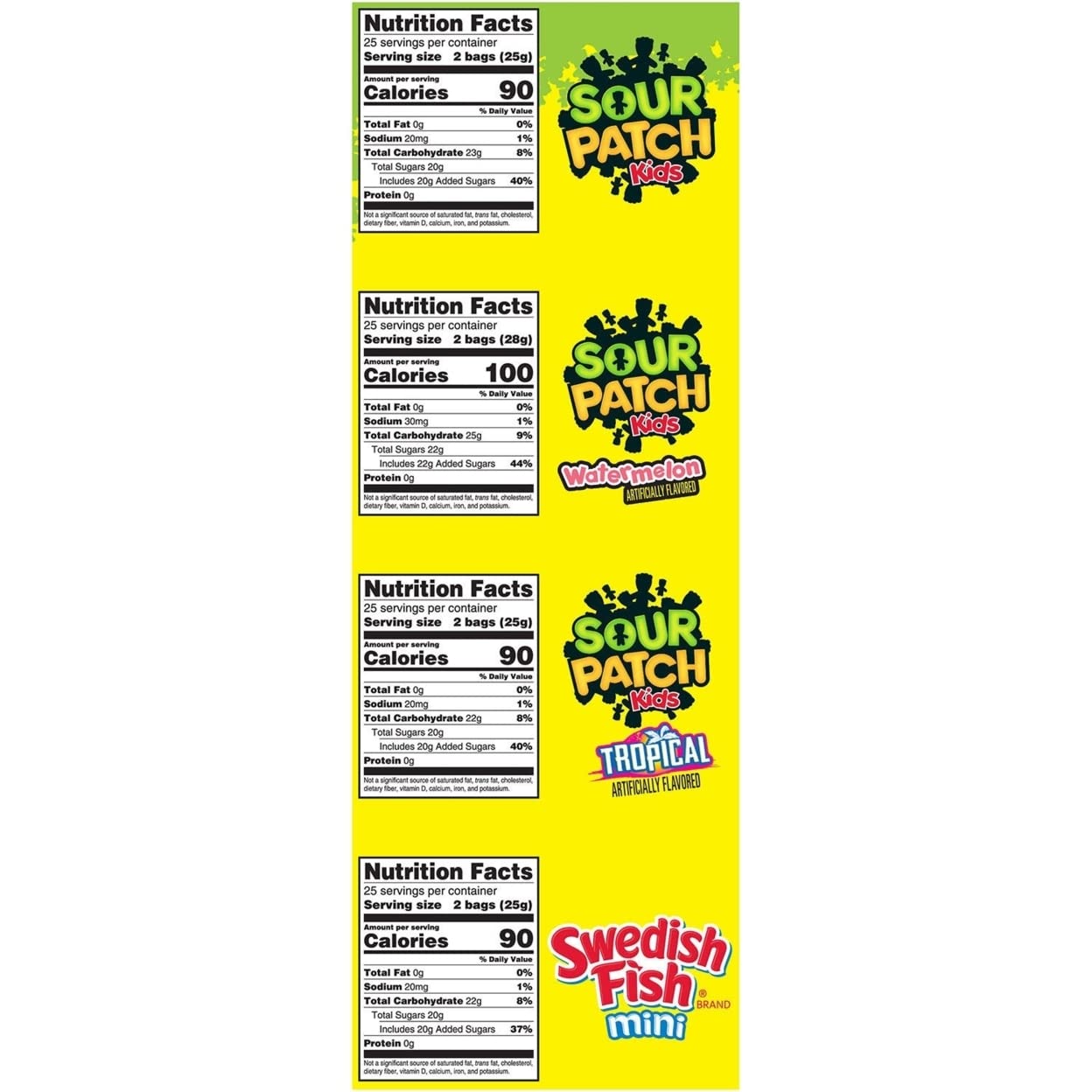 Sour Patch Kids and Swedish Fish Mini caramelos variados suaves y masticables (200 unidades)