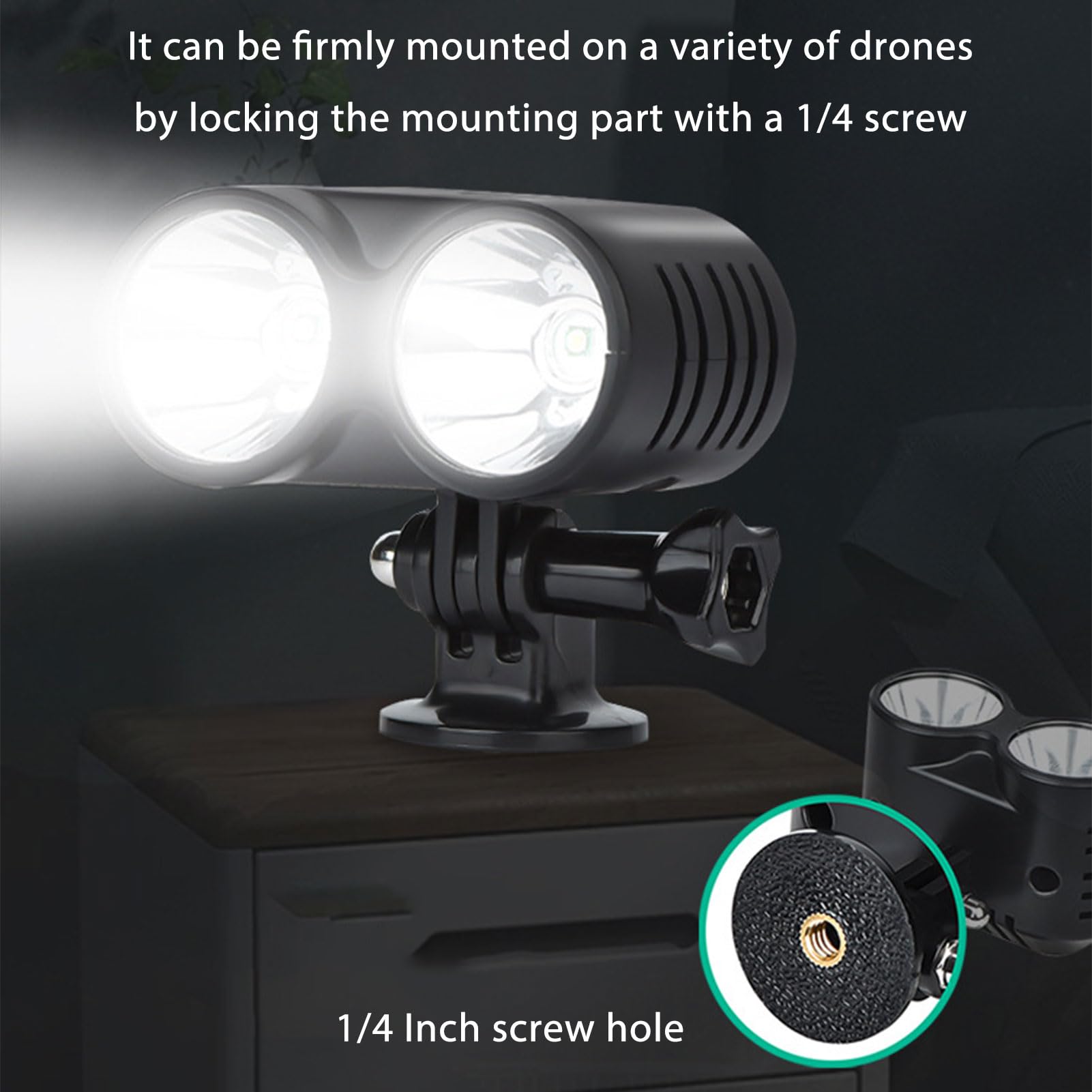 Drone Luce Volante Notturna, Drone Owl Searchlight Universale 4 Modalità Compatibile con Air3 3Pro per la Pesca Volante Notturna Rilascio di Esche Consegna del Carico Utile